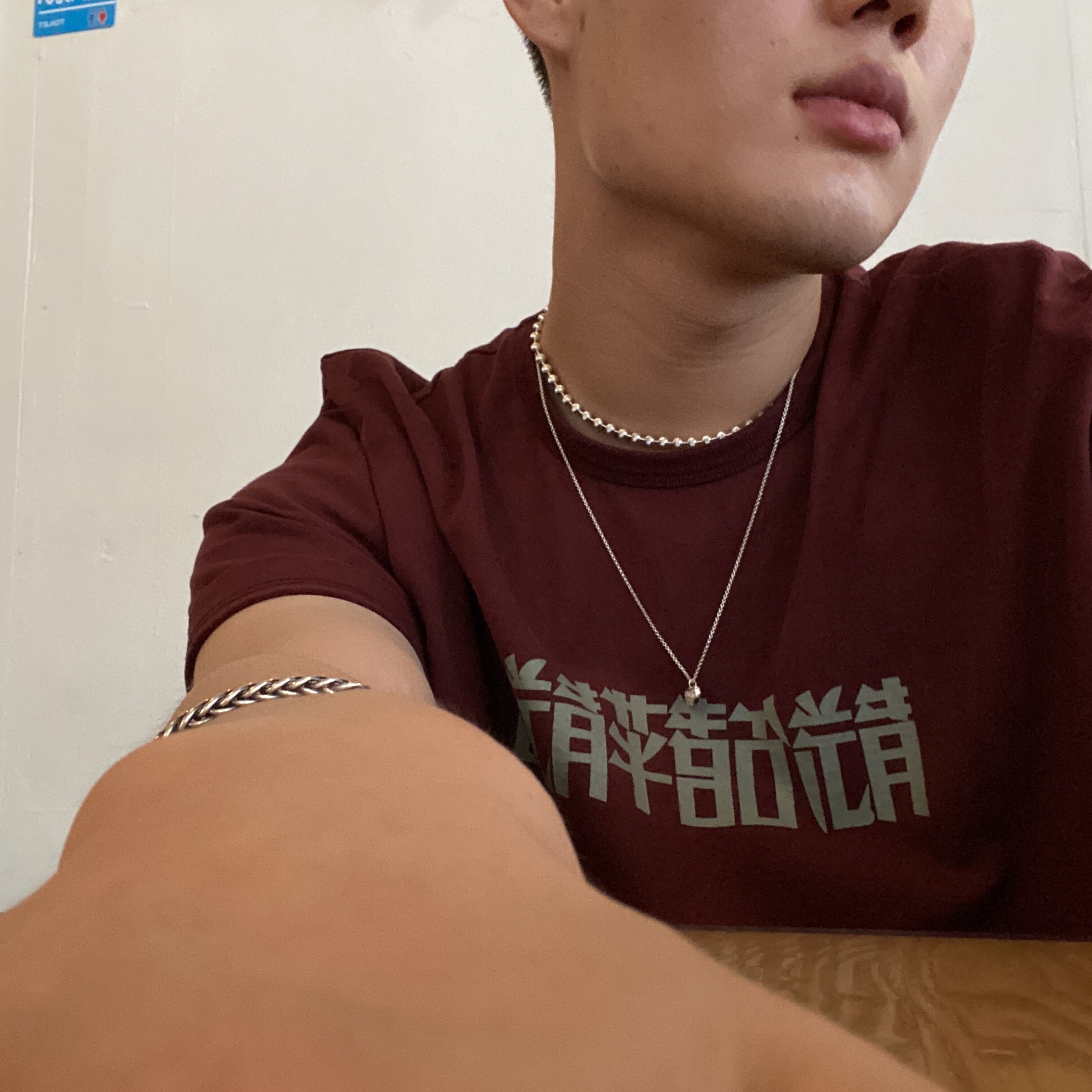 Gucci Silver Boule Chain Necklace Silver Shiny Finish 착용 스타일 - 2