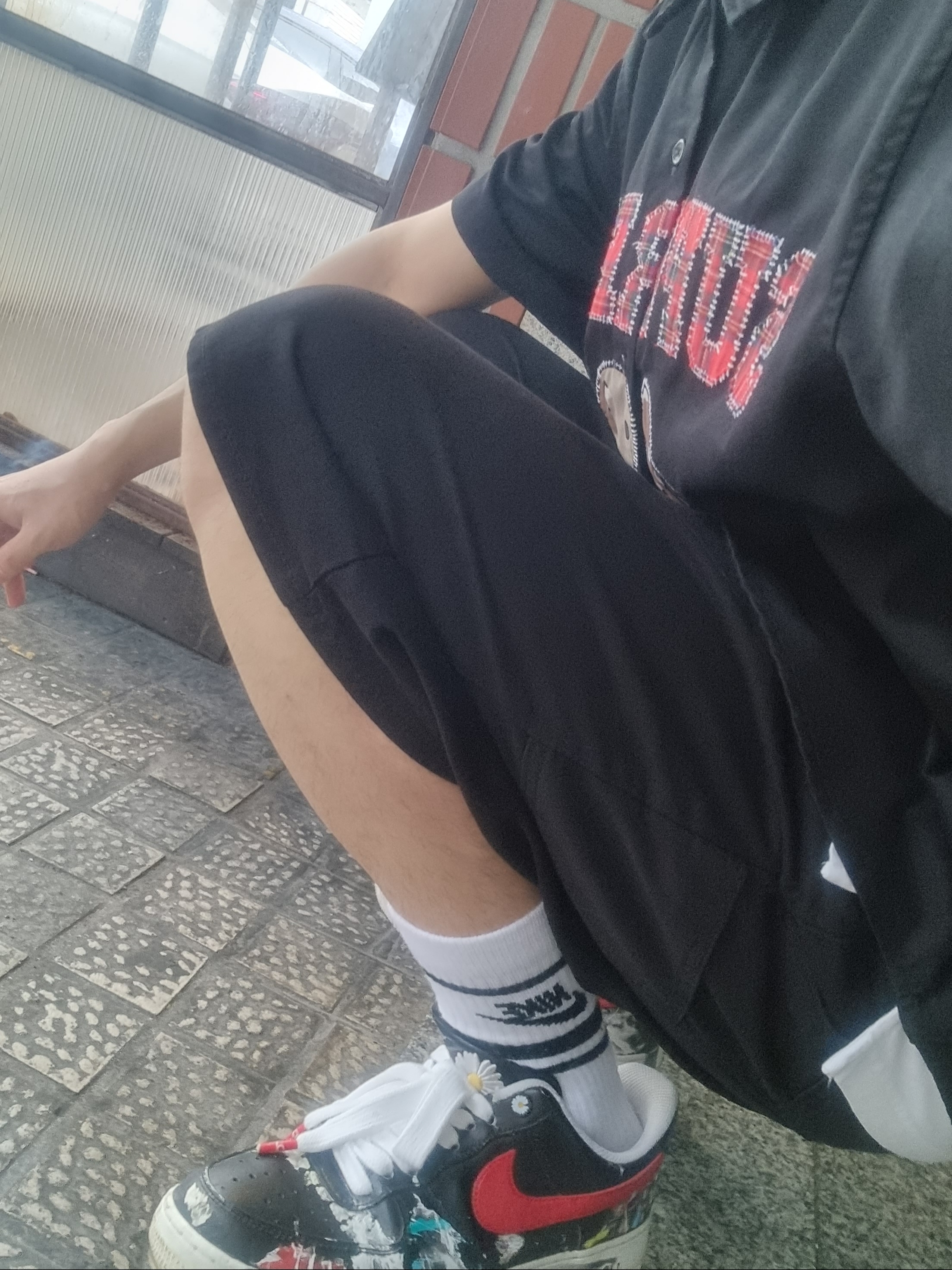 Nike x Peaceminusone Air Force 1 Low Para-Noise - Korea Exclusive, Supreme Bunnies S/S Work Shirt Black - 23SS 착용 스타일