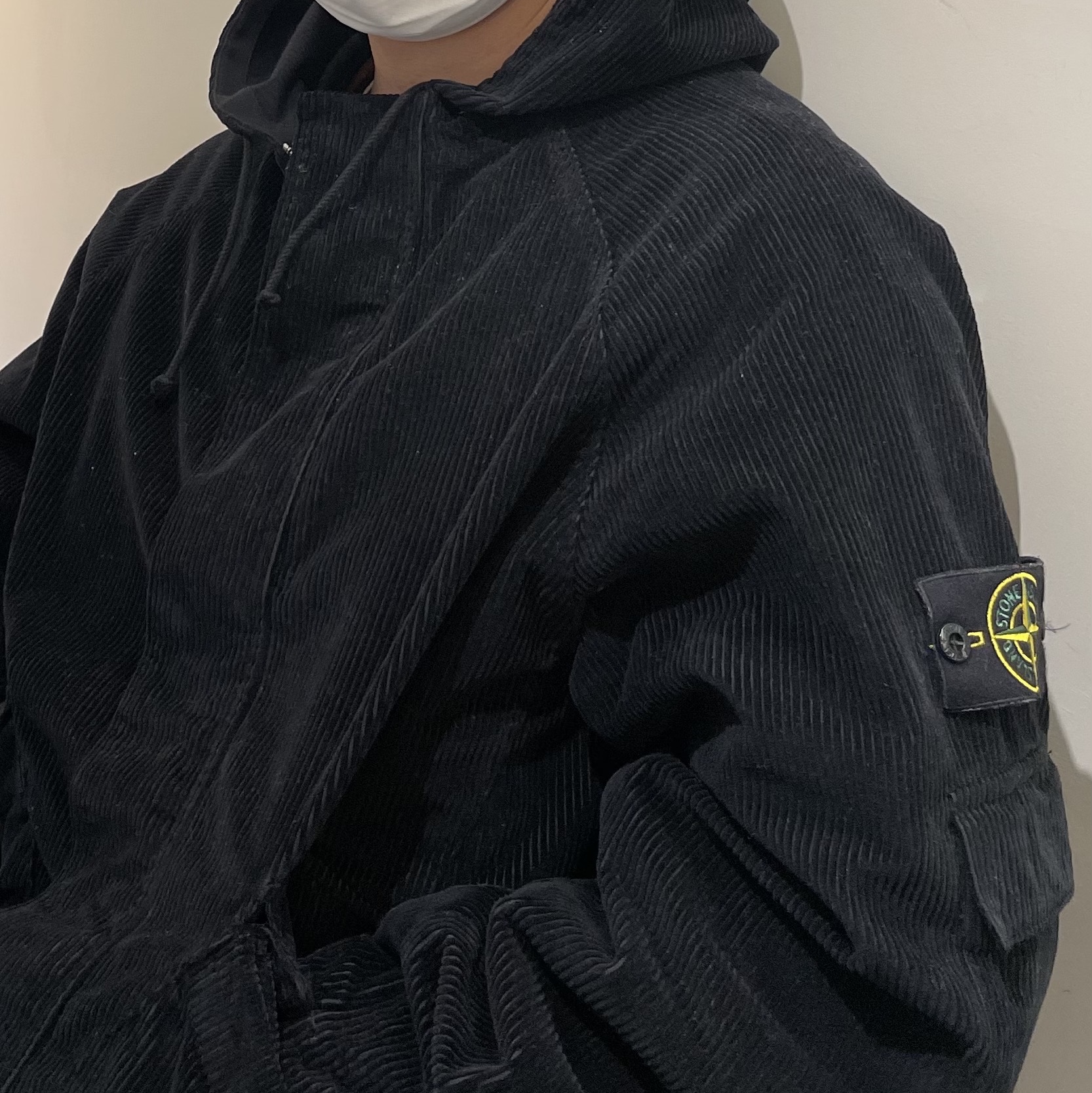 Supreme x Stone Island Corduroy Jacket Black - 20FW 착용 스타일