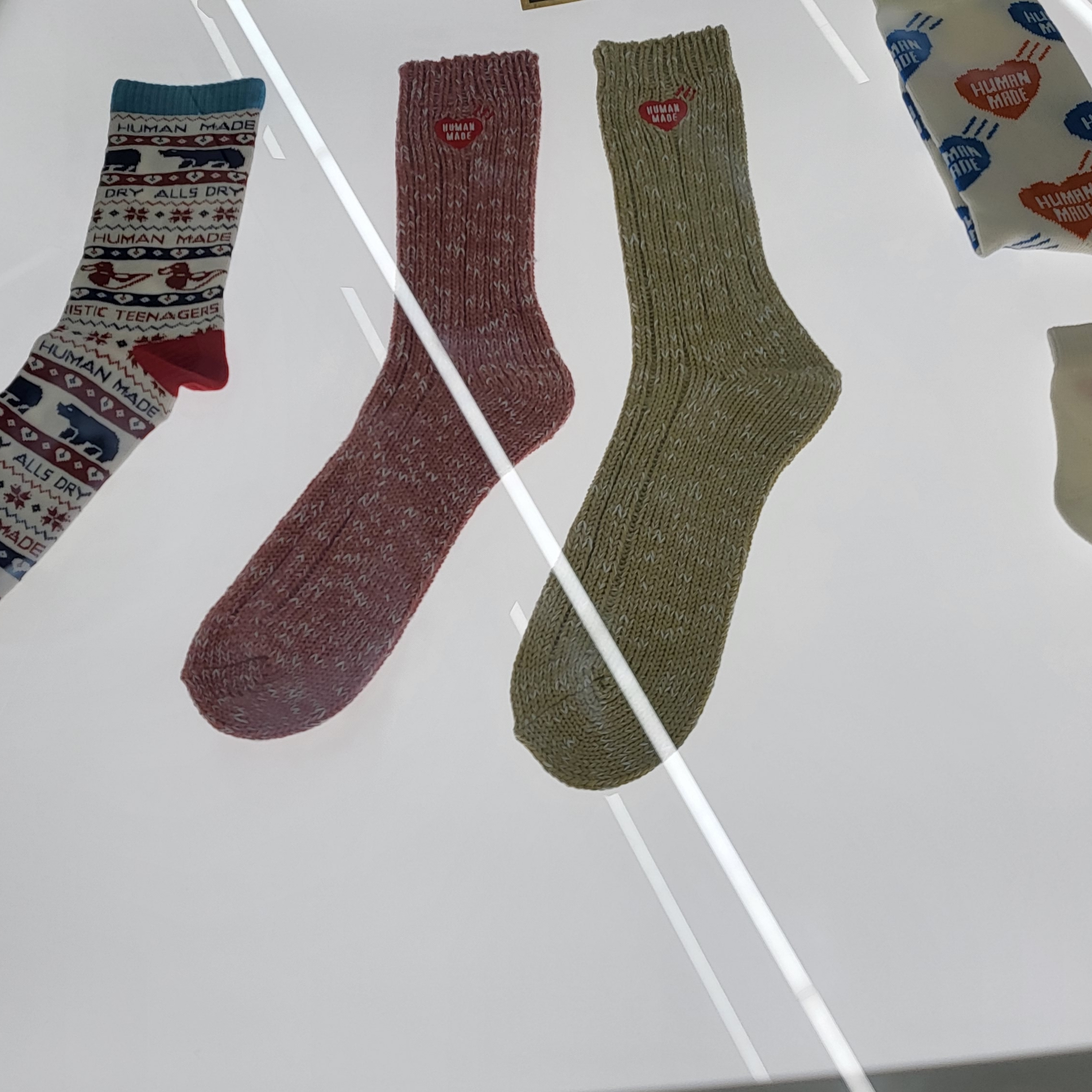 Human Made Low Gauge Rib Socks Blue 착용 스타일