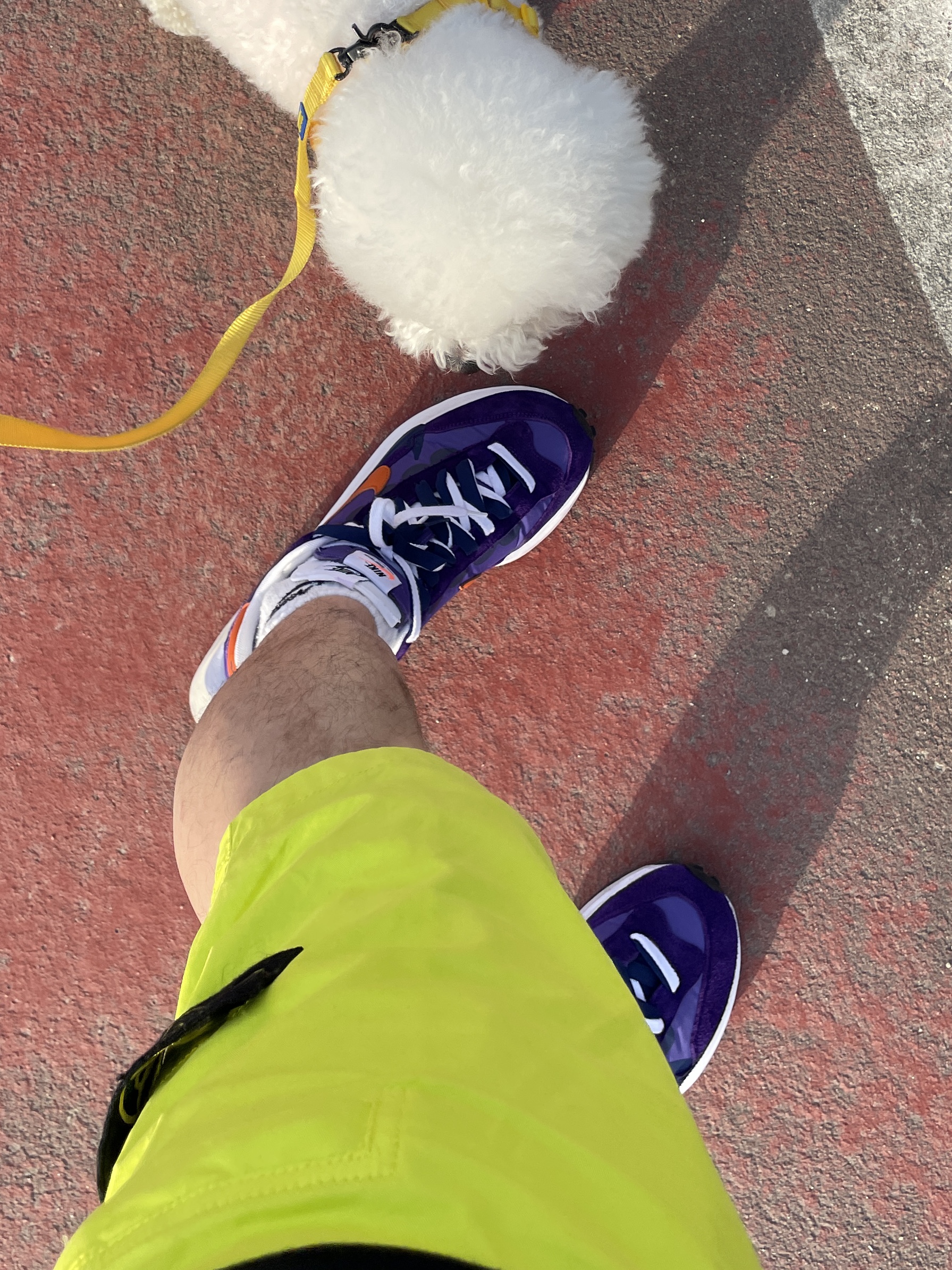 Nike x Sacai VaporWaffle Dark Iris, Stone Island 64651 Fleece Bermuda Shorts Pistachio - 21SS 착용 스타일