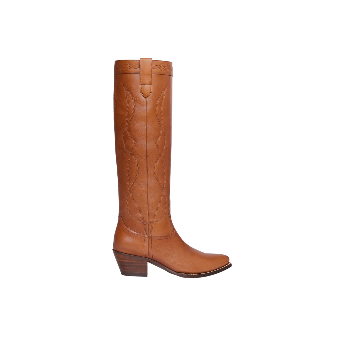 (W) 셀린느 카프스킨 하이 부츠 웨스턴 부츠 허니((W) Celine High Boot Western Boots in Calfskin Honey) - 1