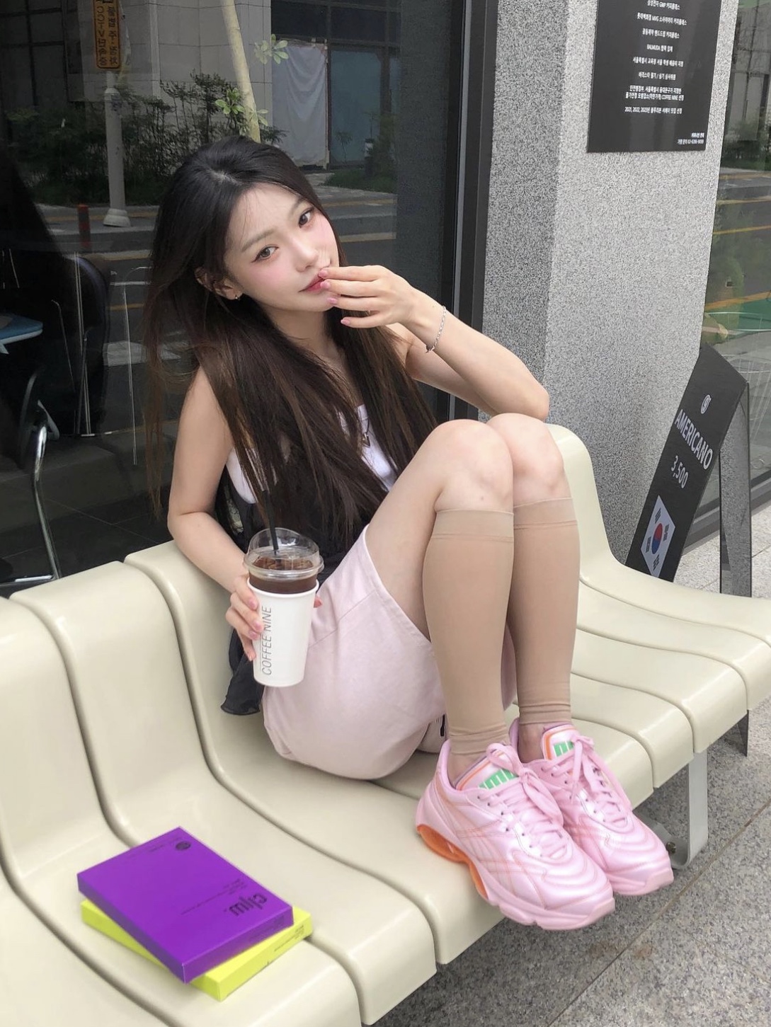 (W) Puma x Dua Lipa Cell Dome King ML Trainer Pink 착용 스타일 - 1