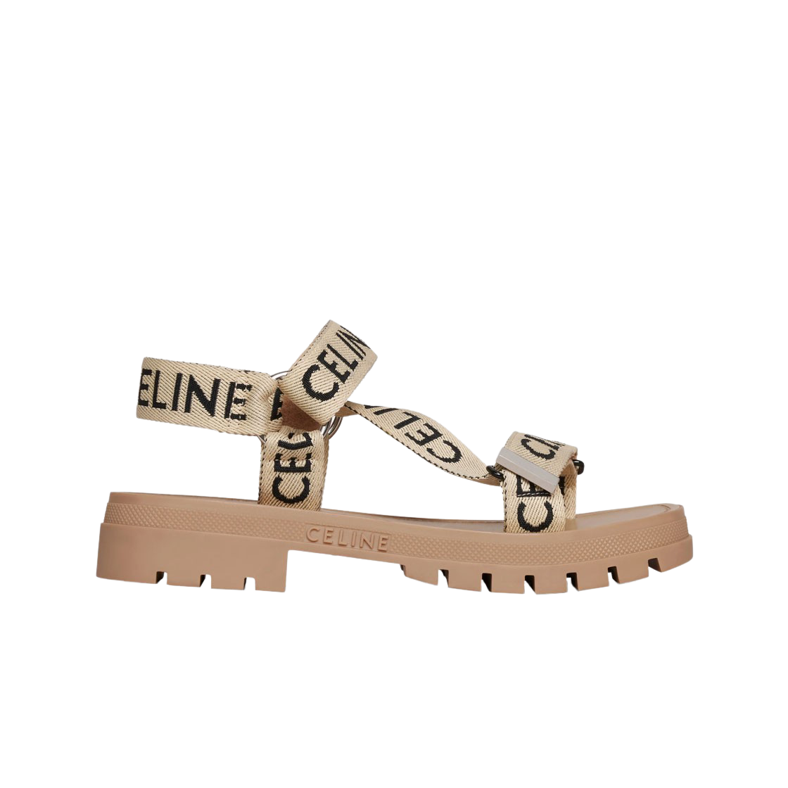 셀린느 자카드 레오 스트래피 샌들 샌드 블랙(Celine Leo Strappy Sandal with Celine Jacquard Sand Black) - 1