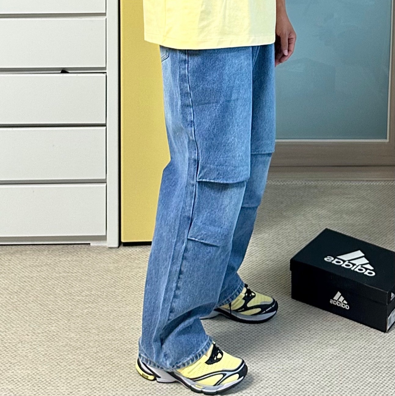Adidas Supernova Cushion 7 Almost Yellow 착용 스타일 - 4