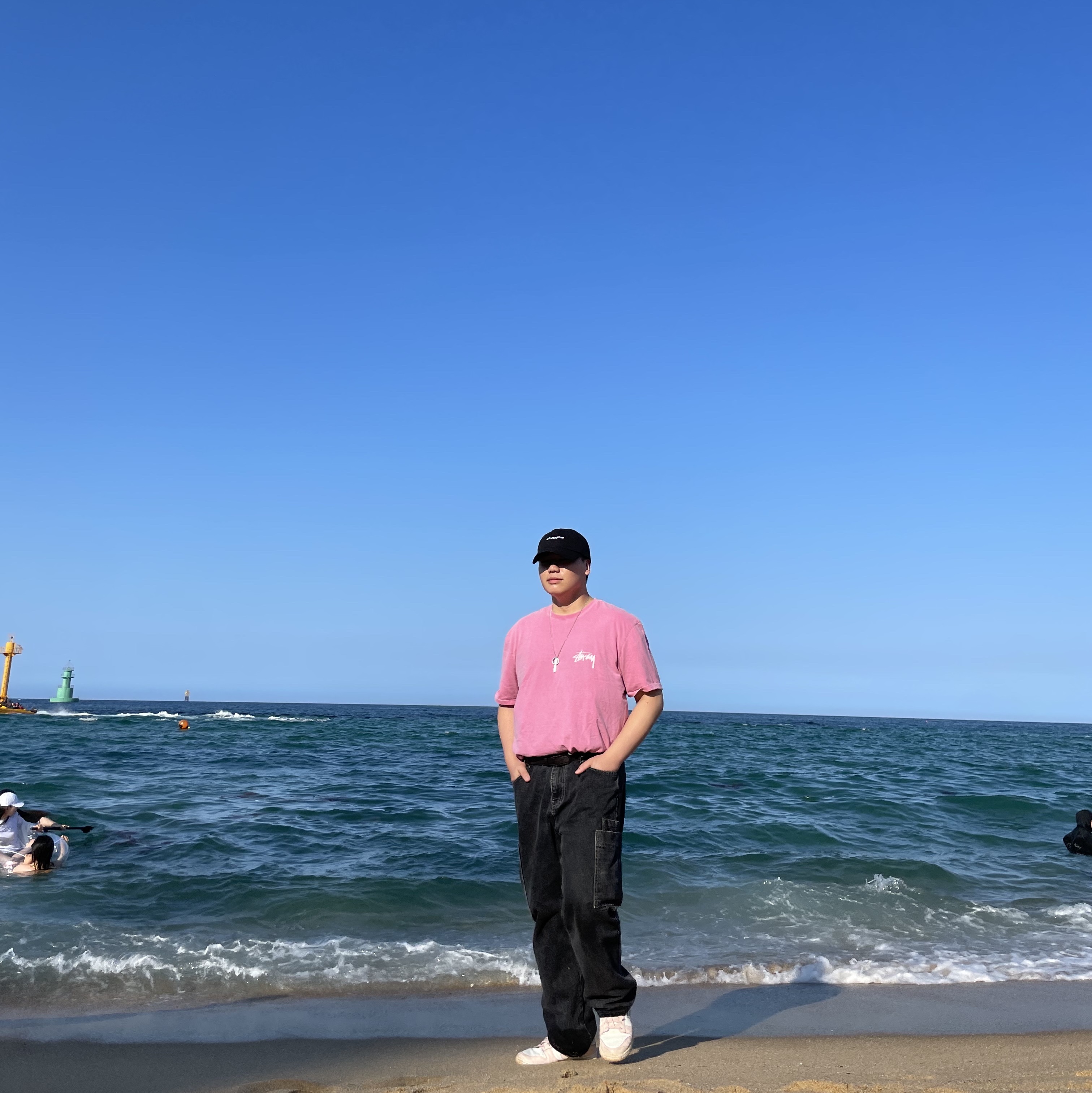 Stussy Spot in The Sun Pig. Dyed T-Shirt Pink, (W) Nike Dunk Low Peach Cream 착용 스타일