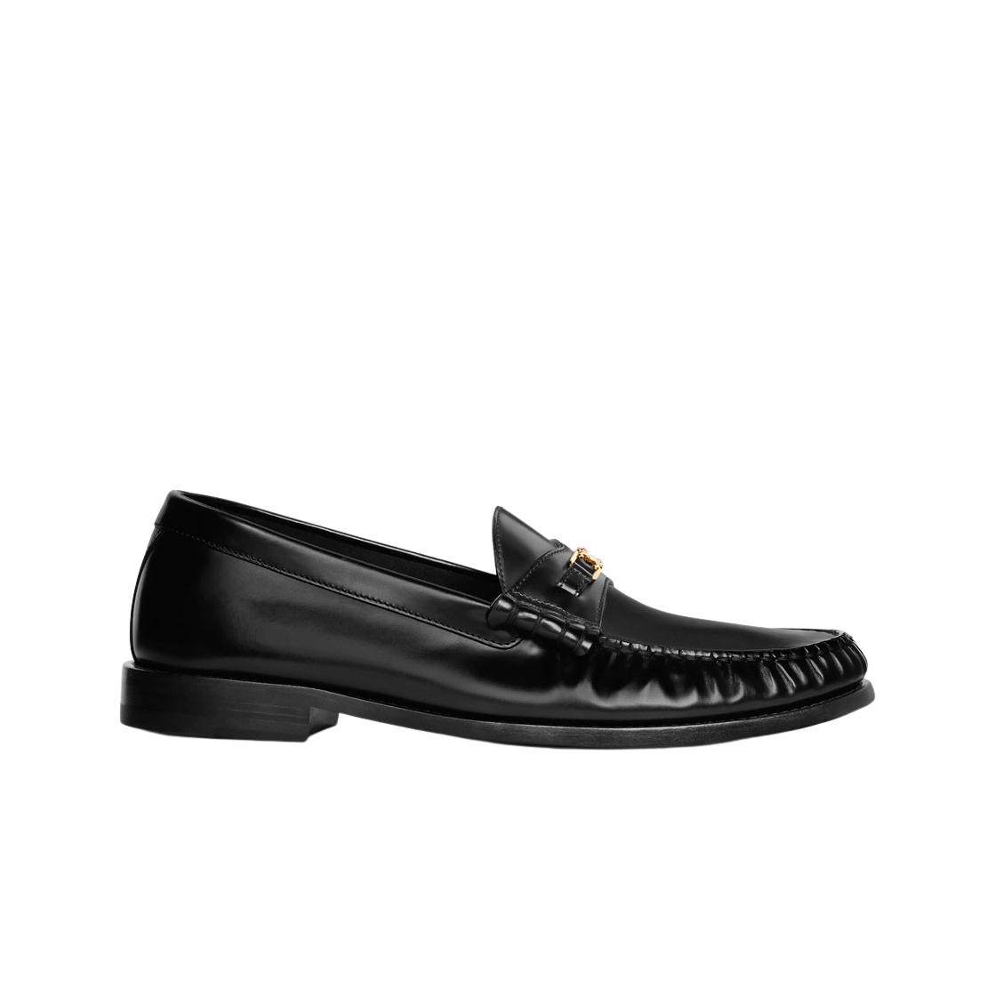 334773602C-38NO Celine Luco Triomphe Loafer in Polished Bull Black