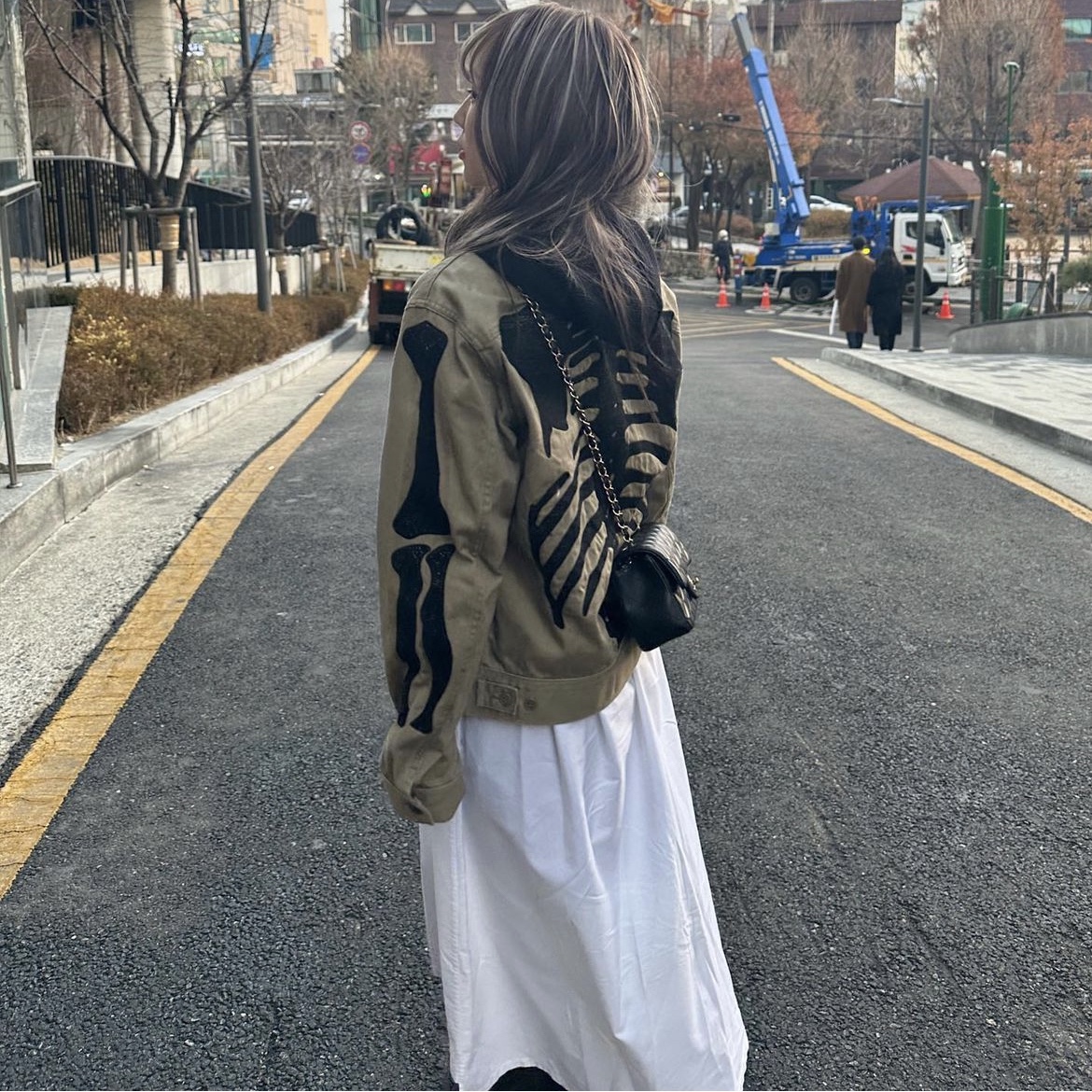 Kapital Vintage Satin Mexican Tuxedo Westerner Bone Jacket Mocha Beige 착용 스타일 - 3