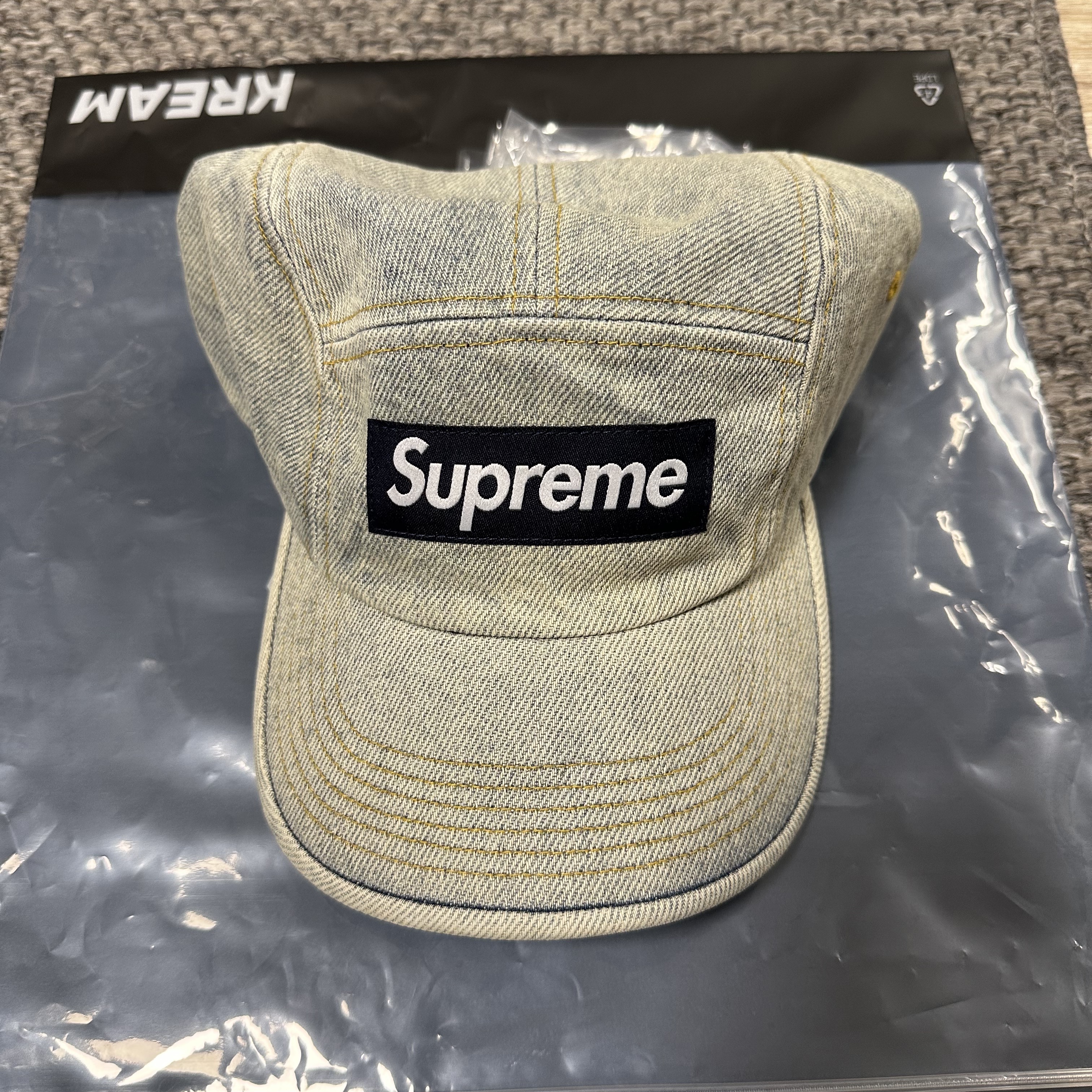 Supreme Denim Camp Cap Dirty Indigo - 23SS 착용 스타일
