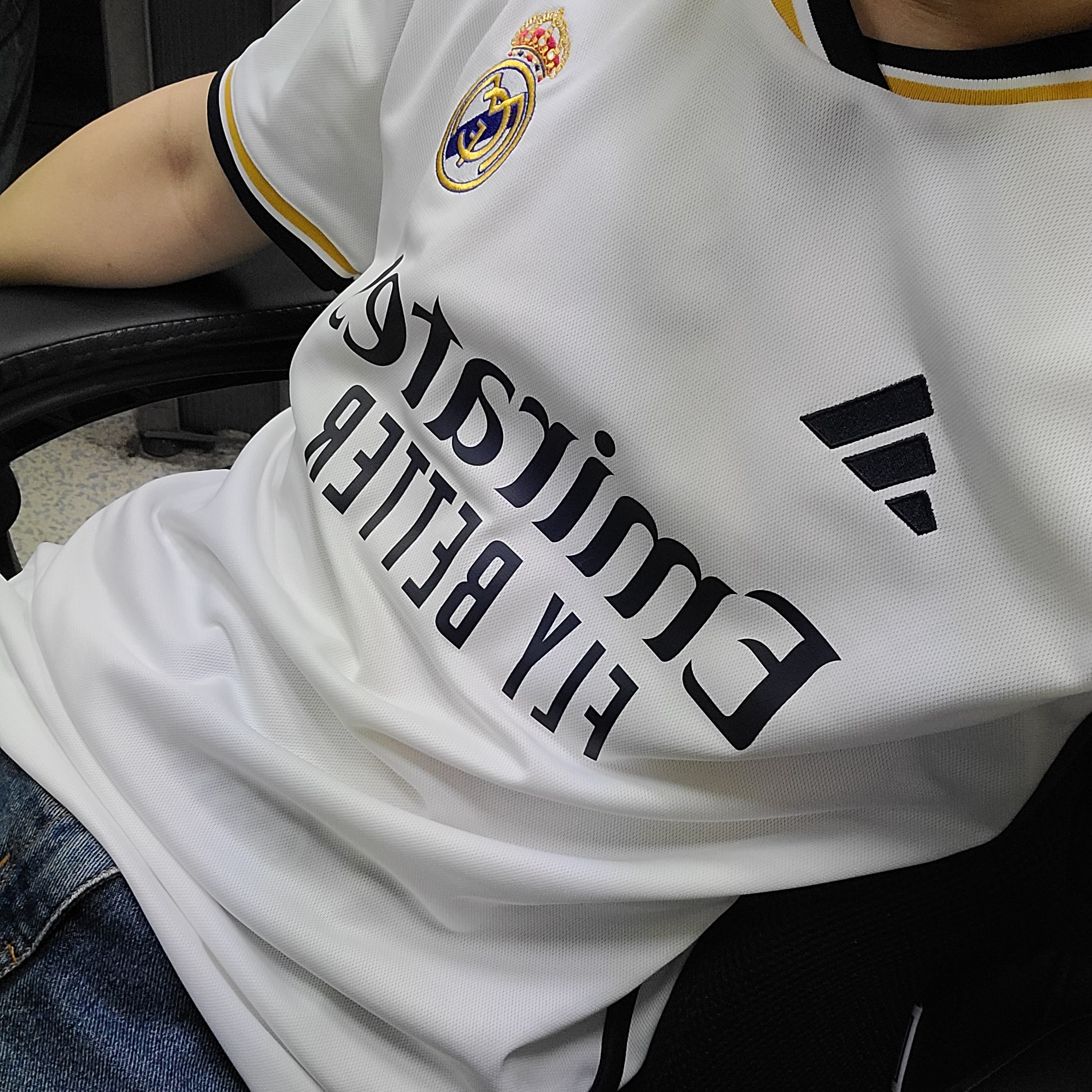 Adidas Real Madrid 2023/24 Home Jersey White - KR Sizing (Non Marking Ver.) 착용 스타일