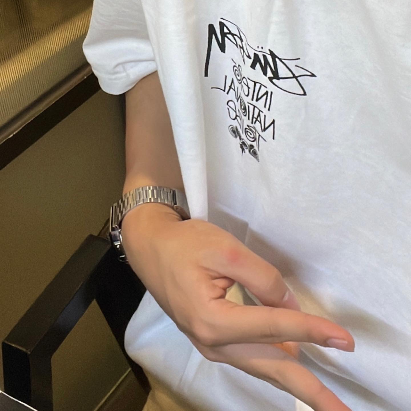 Stussy Tribe Stack T-Shirt White 착용 스타일