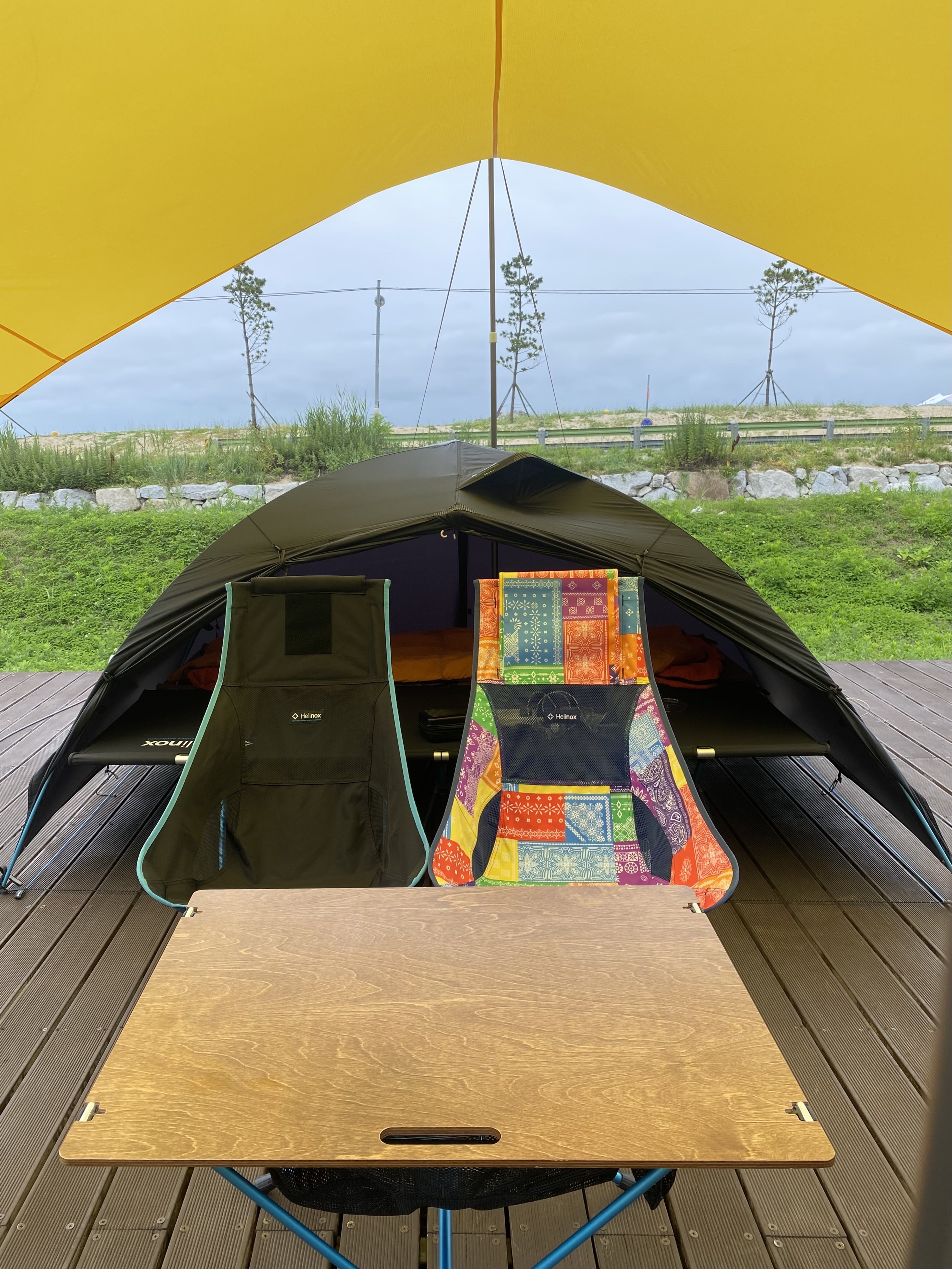 Helinox Alpine Dome 2p Shadow Foot Print Black, Helinox Chair Two Rainbow Bandana Quilt 착용 스타일