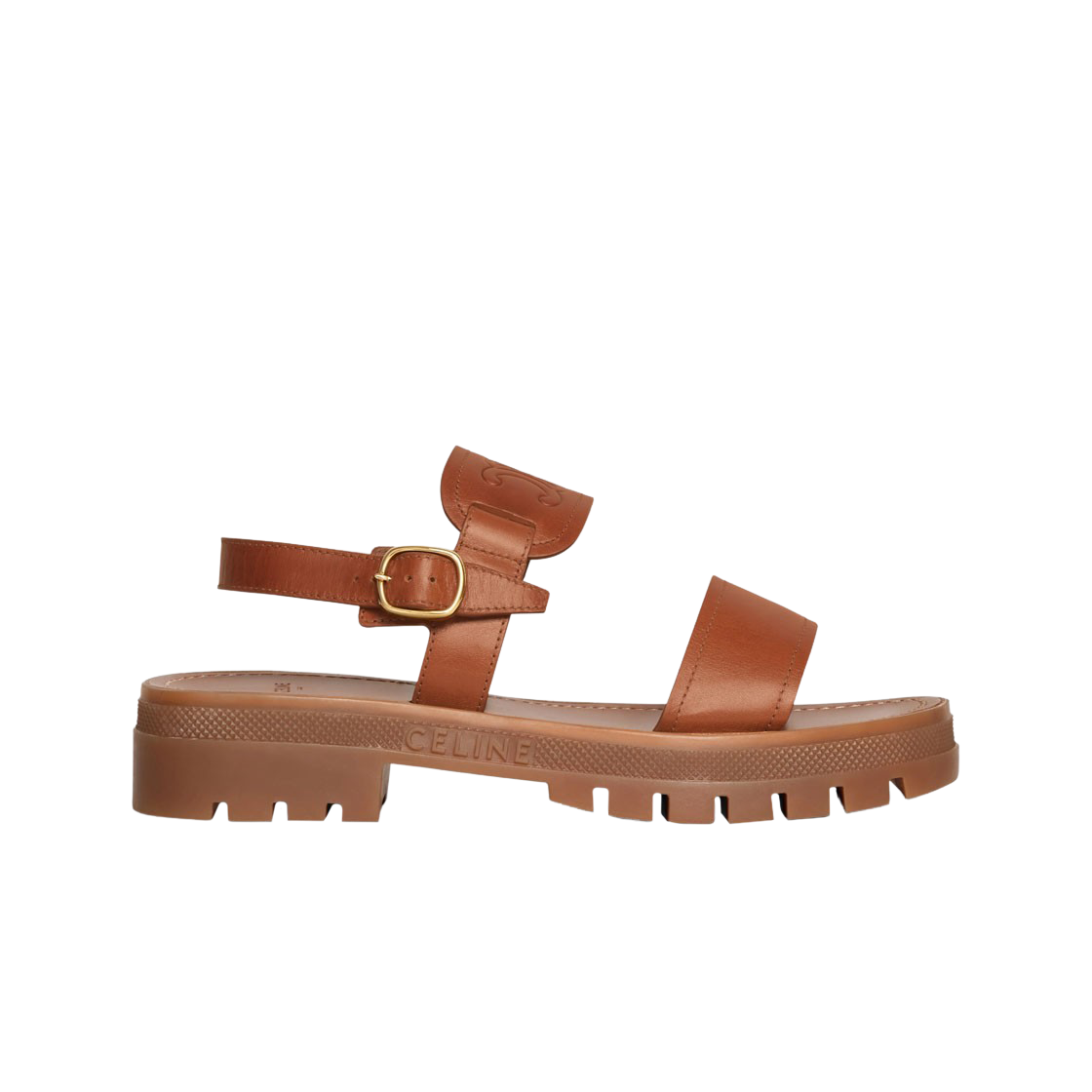 (W) 셀린느 베지탈 카프스킨 클레아 트리옹프 샌들 탄((W) Celine Clea Triomphe Sandal in Vegetal Calfskin Tan) - 1