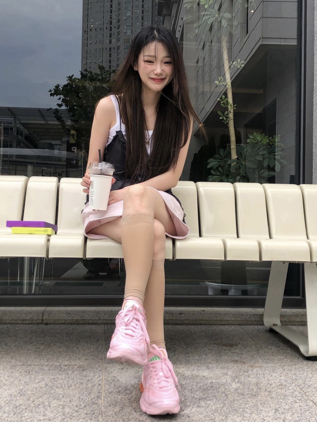 (W) Puma x Dua Lipa Cell Dome King ML Trainer Pink 착용 스타일 - 2