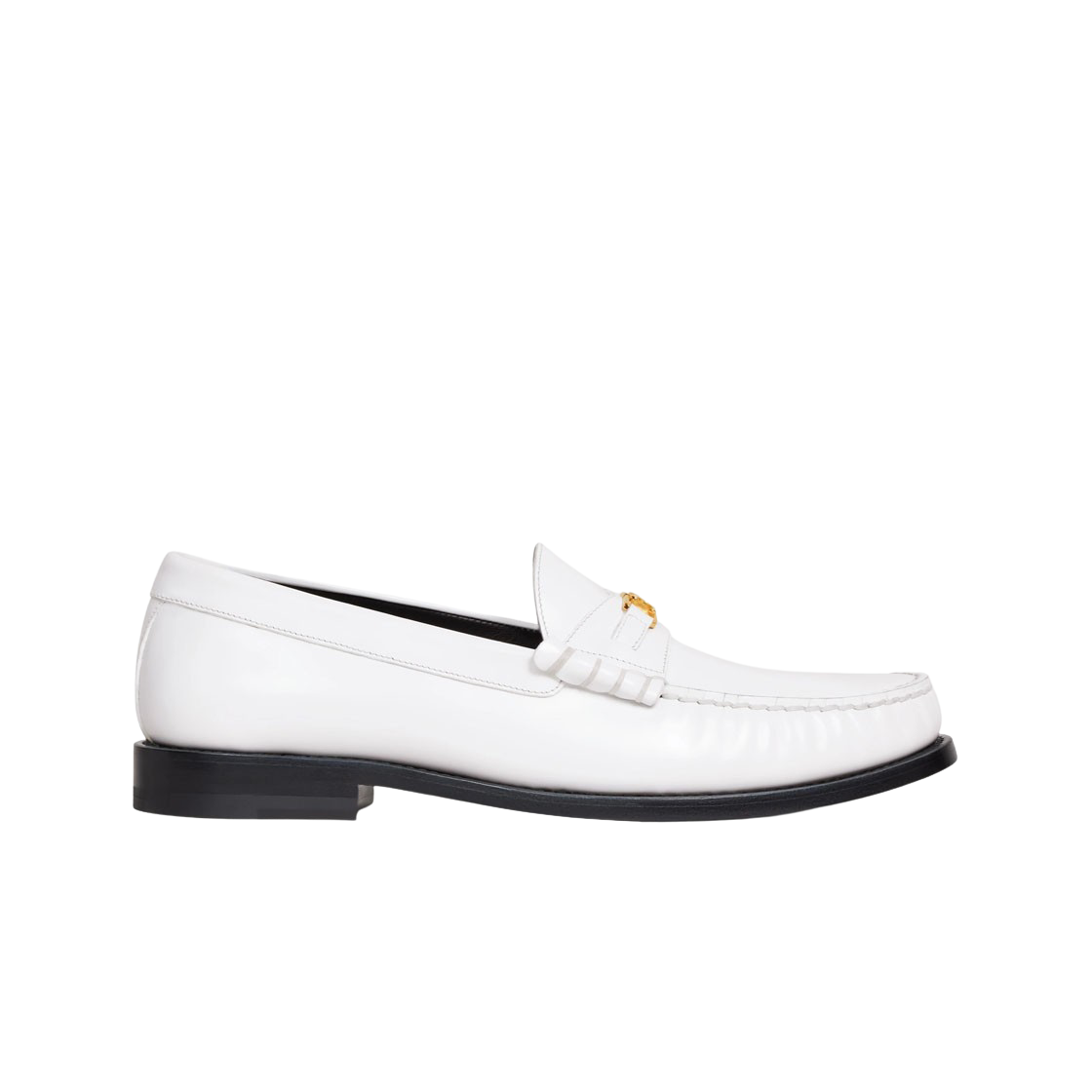 335813602C-01BC (W) Celine Luco Triomphe Loafer in Polished Bull White