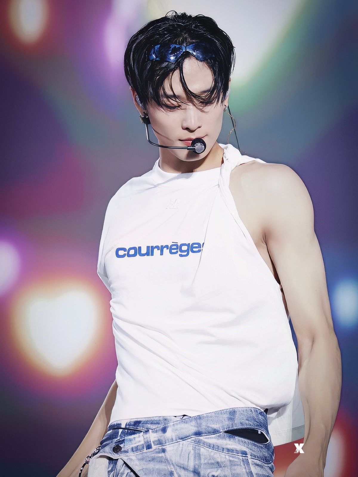 Courreges Single Jersey Twist Shell T-Shirt Heritage White Vintage 착용 스타일 - 2