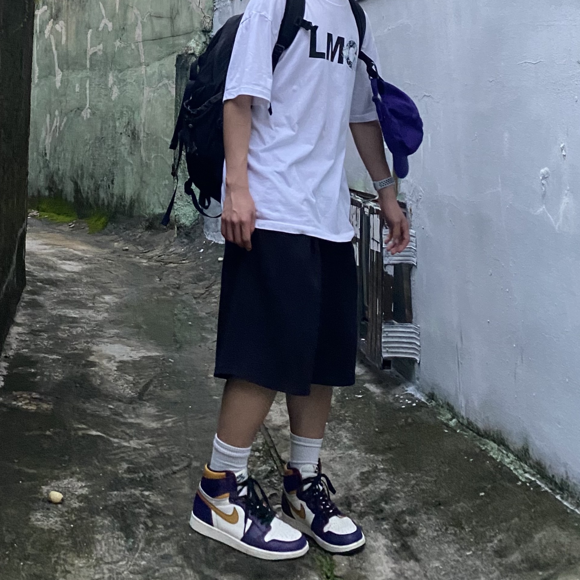 Jordan 1 Retro High OG Defiant SB LA to Chicago, Stussy Washed Stock Low Pro Cap Grape 착용 스타일