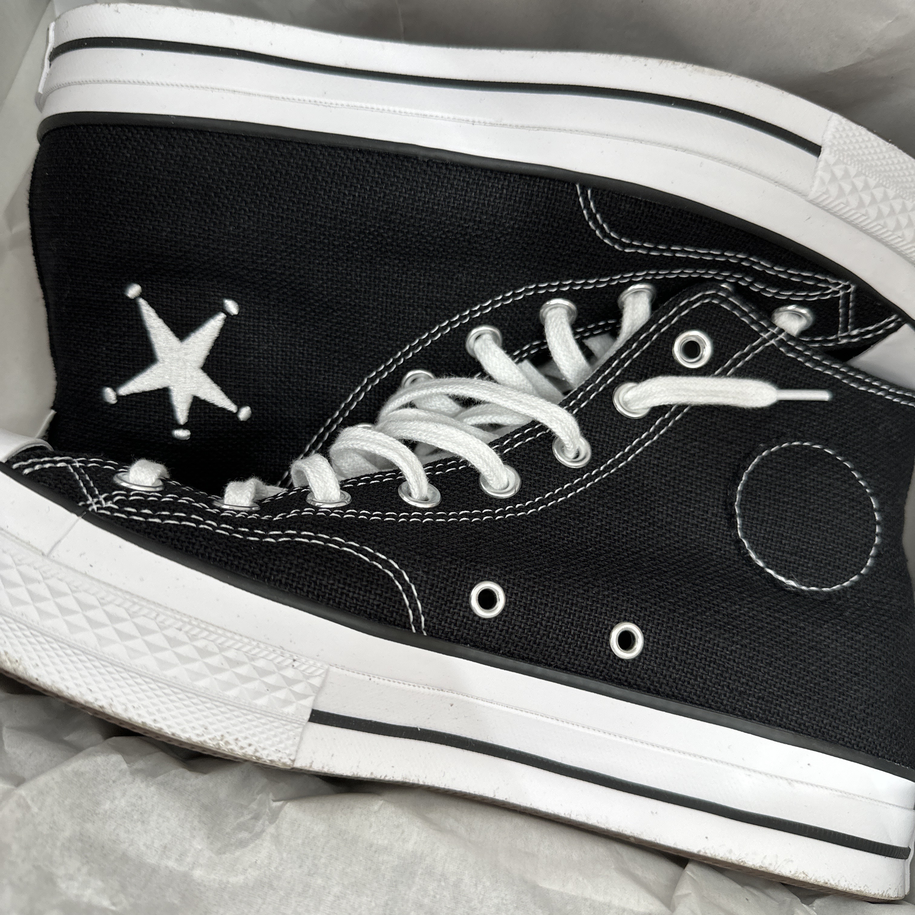 Converse x Stussy Chuck 70 High Black 착용 스타일
