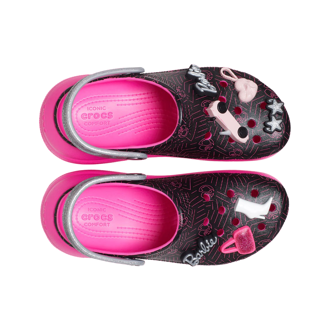 Crocs x Barbie Classic Crush Clog Black Pink 상세 이미지 2