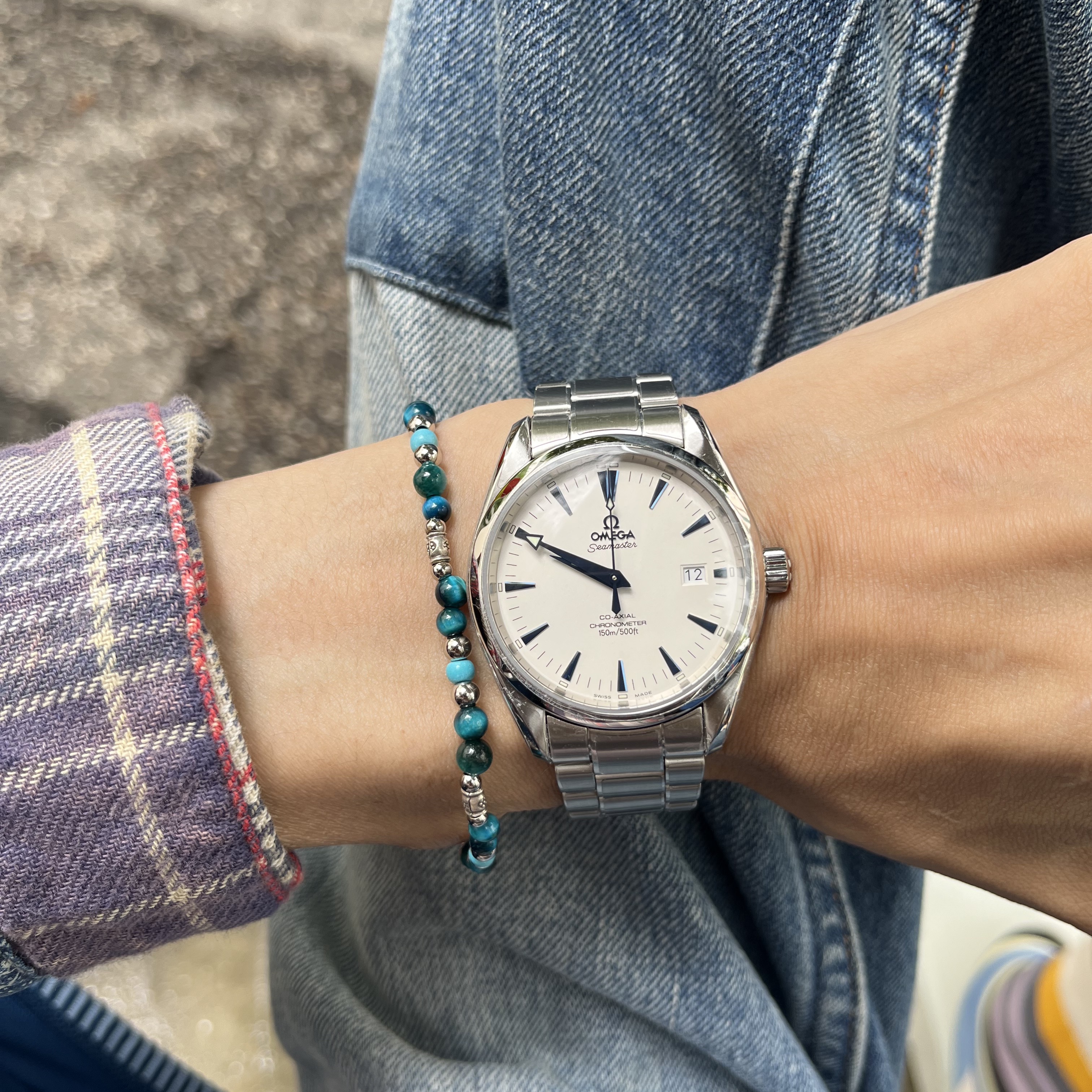 Scudo Karen Beads Bracelet Ocean Blue 착용 스타일 - 2