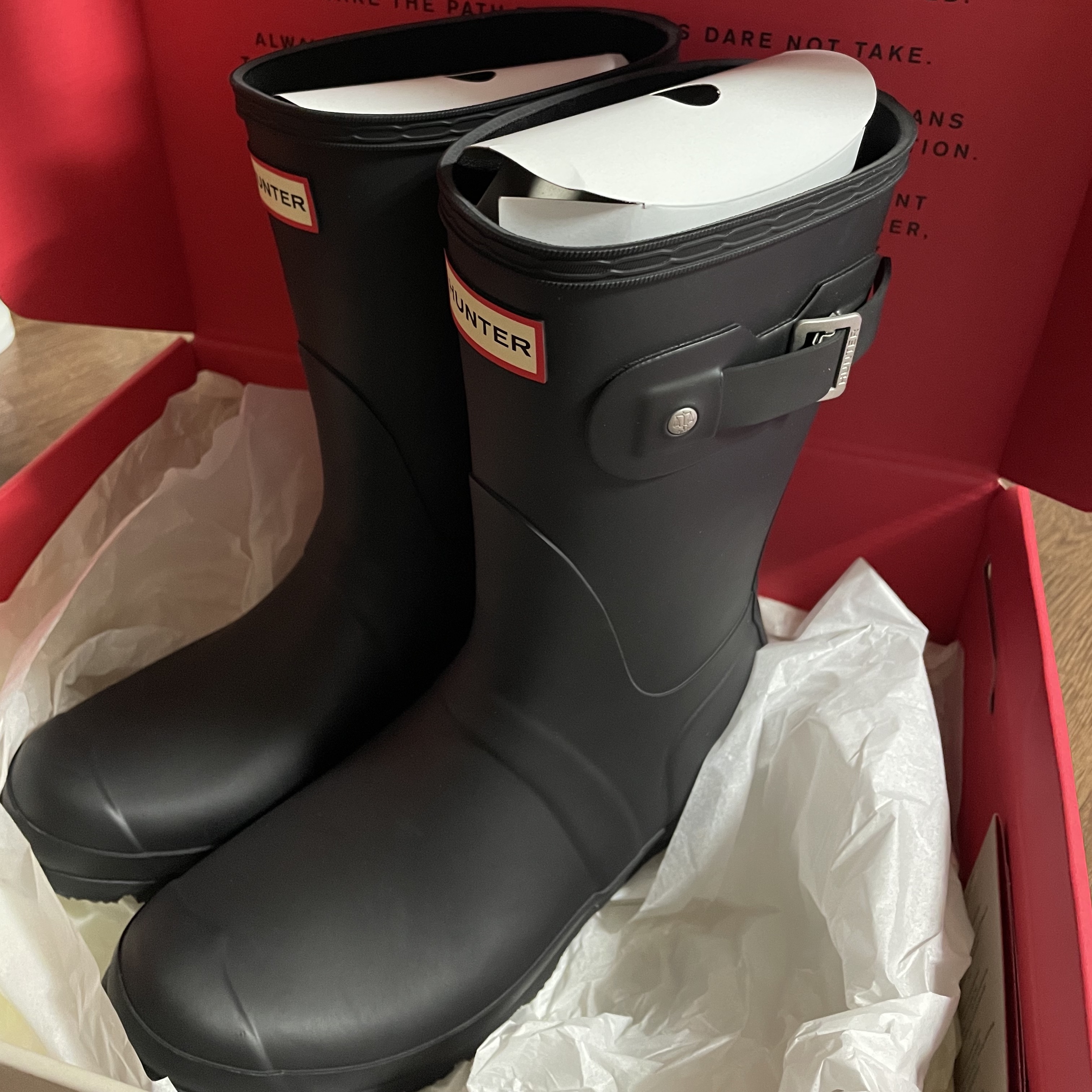 (W) Hunter Original Short Rain Boots Black 착용 스타일