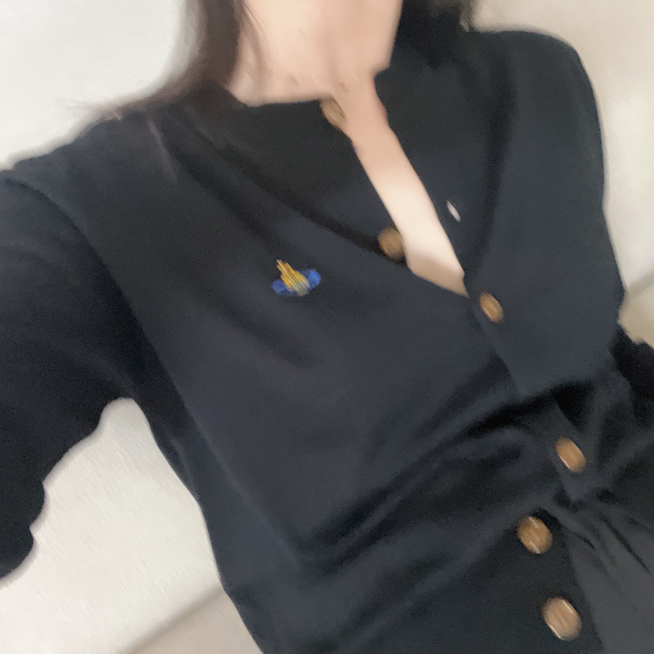 (W) Vivienne Westwood Bea Cardigan Black 착용 스타일 - 2
