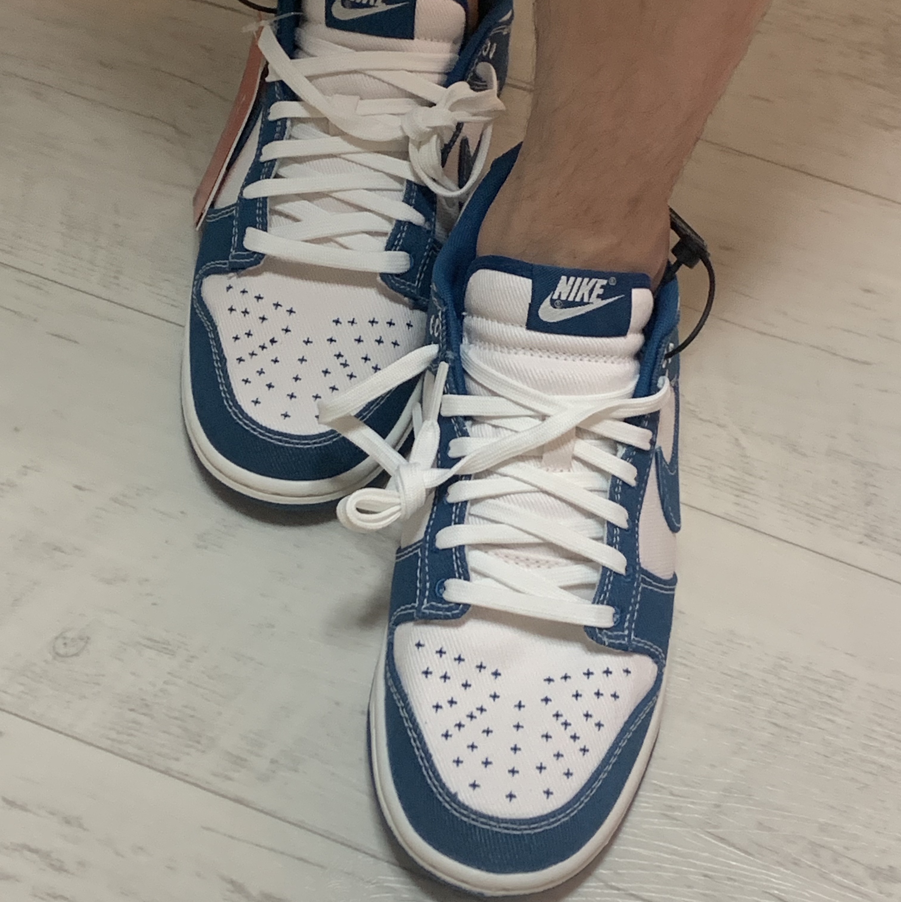 Nike Dunk Low Retro SE Industrial Blue 착용 스타일 - 1