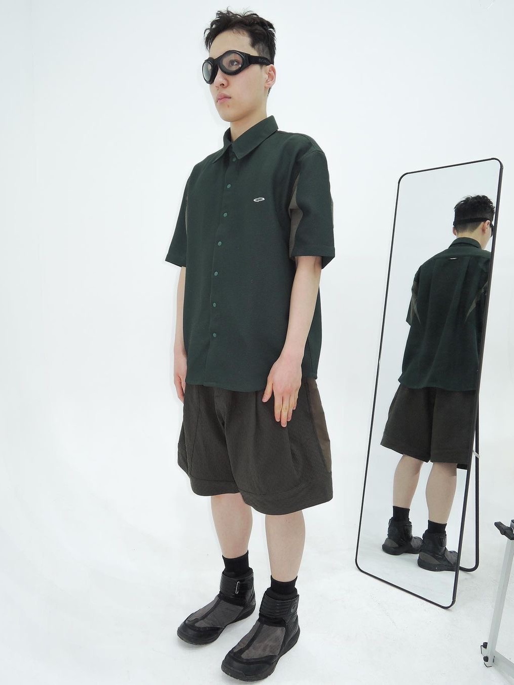 Opening Project Cloud Half Shirt Green 착용 스타일 - 2