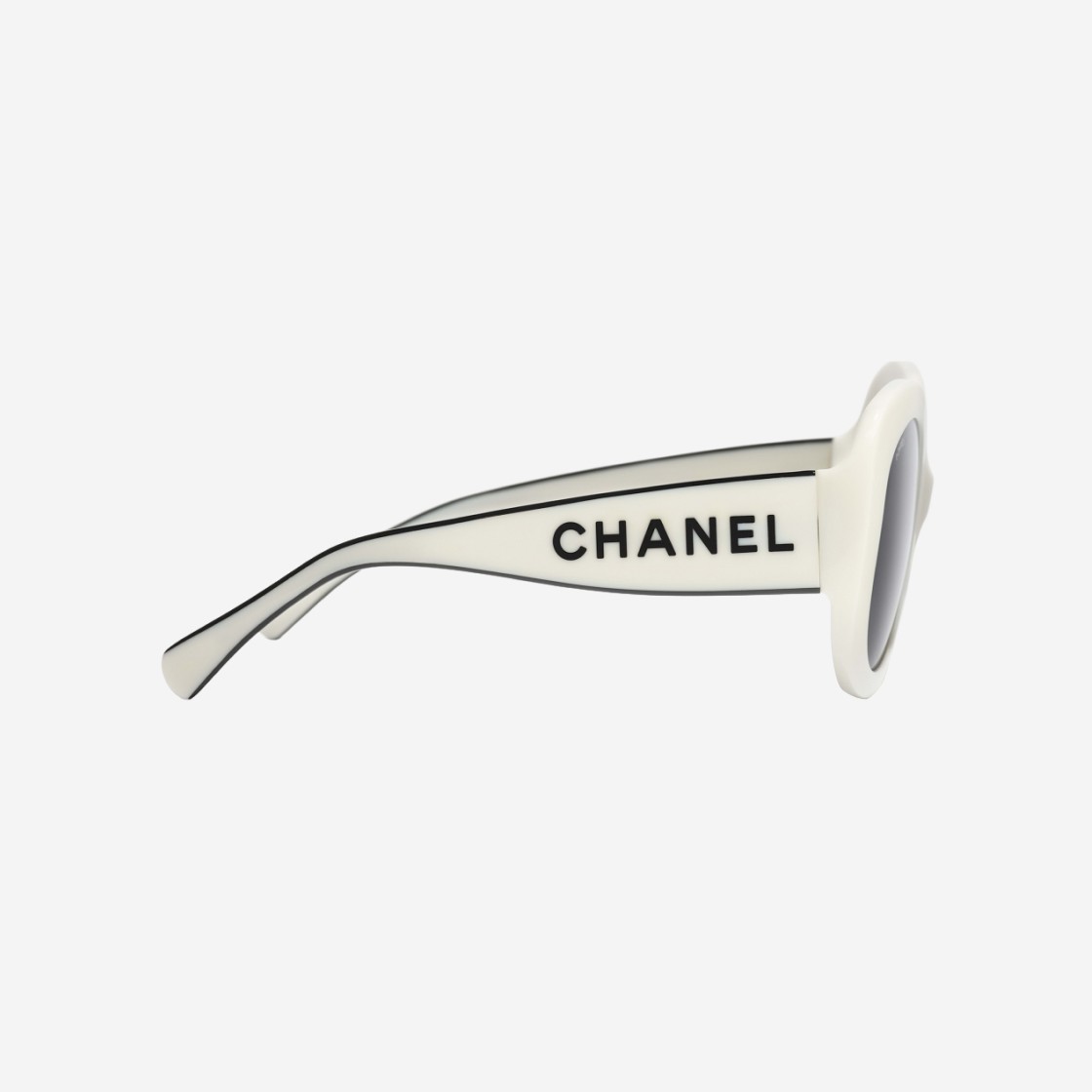 Chanel Square Sunglasses Acetate & White Frame Grey Lenses 상세 이미지 3