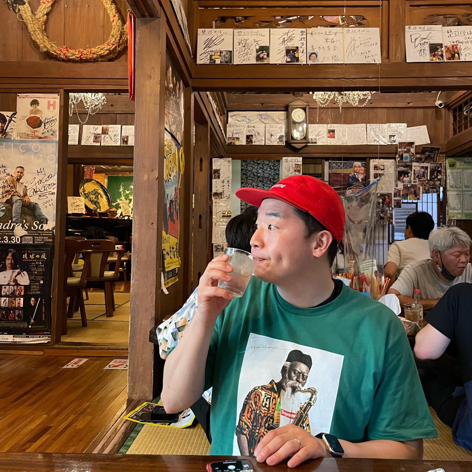Supreme Pharoah Sanders T-Shirt Light Pine - 20FW 착용 스타일