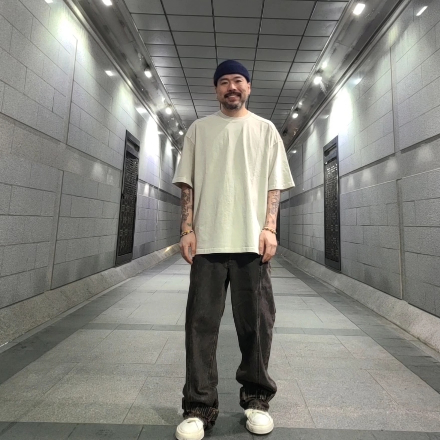 Maison Mihara Yasuhiro OG Sole Over Dyed Leather x Canvas Lowcut Sneakers Beige 착용 스타일 - 3