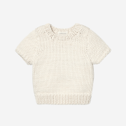 Kindersalmon Women Hand-made Bulky Knitted Top Ivory