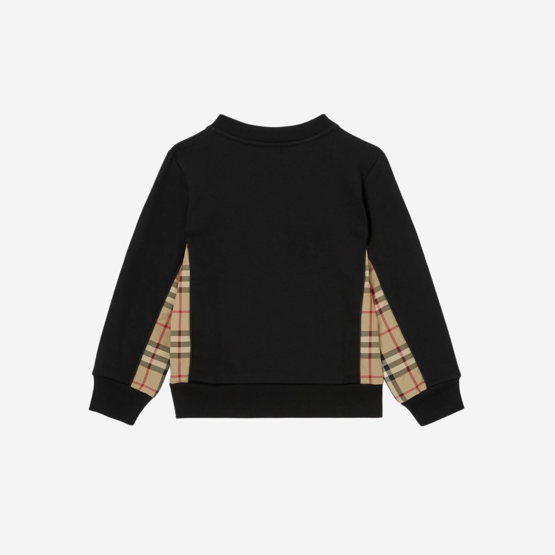 (Kids) Burberry Vintage Check Panel Cotton Sweatshirt Black 상세 이미지 2