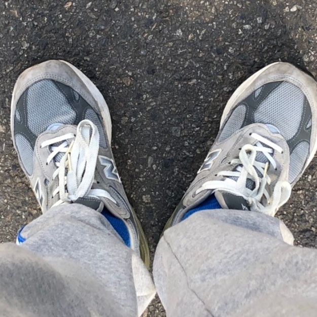 (W) New Balance 993 Made in USA Grey - B Standard 착용 스타일