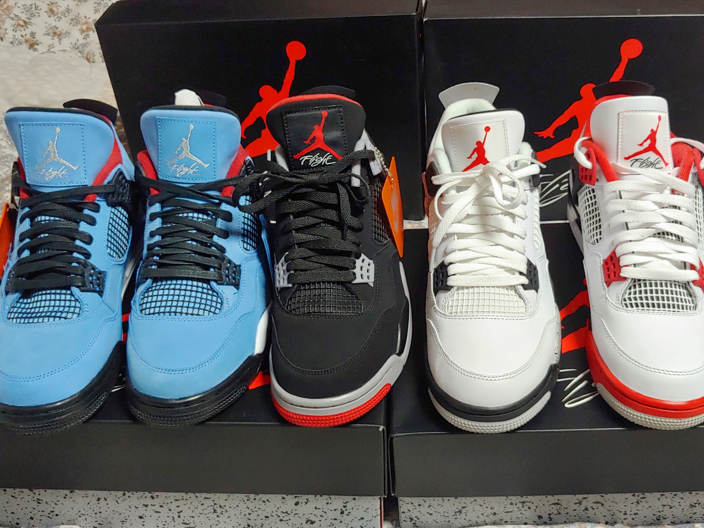 Jordan 4 x Travis Scott Retro Cactus Jack, Jordan 4 Retro Bred 2019 착용 스타일