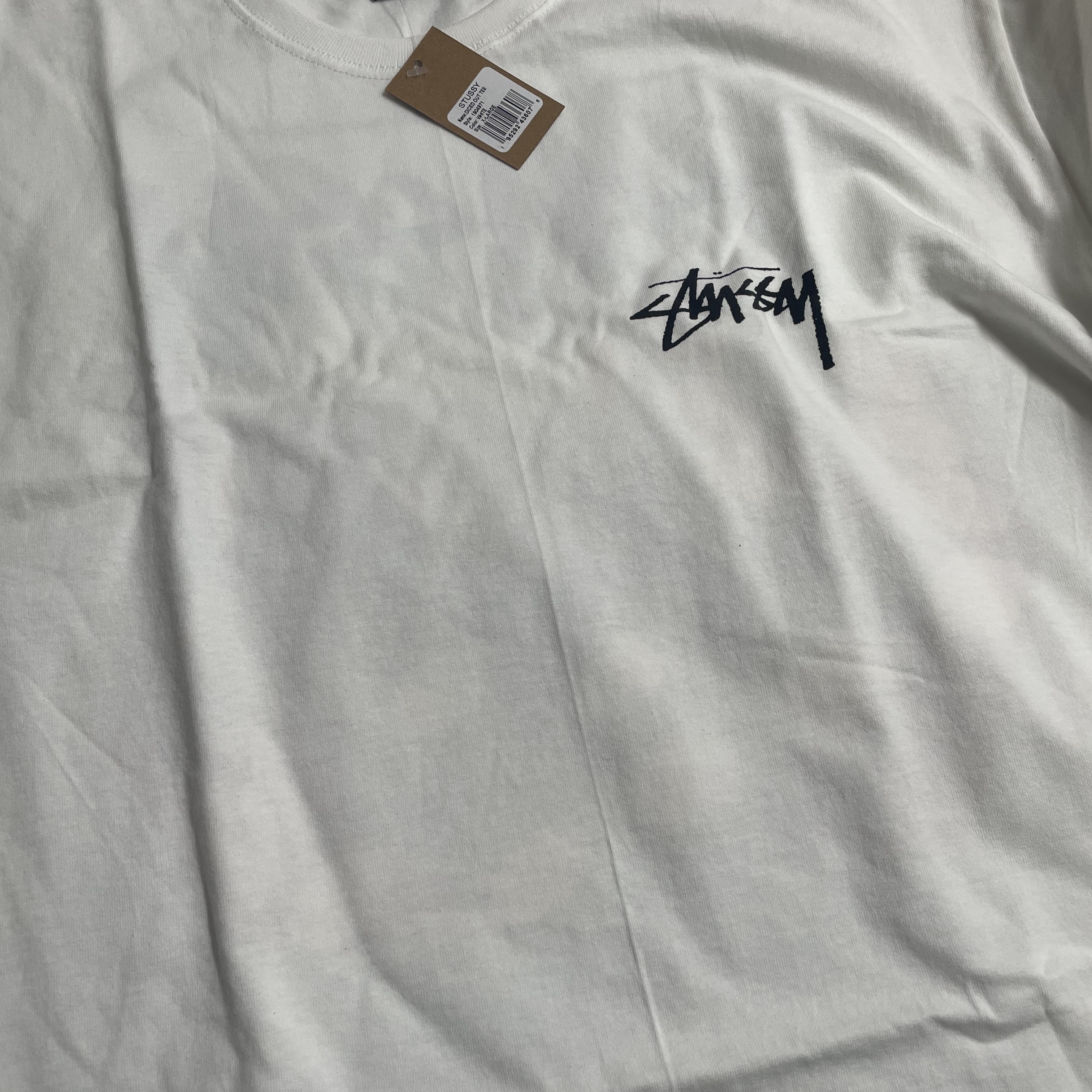 Stussy Diced Out T-Shirt White 착용 스타일 - 2