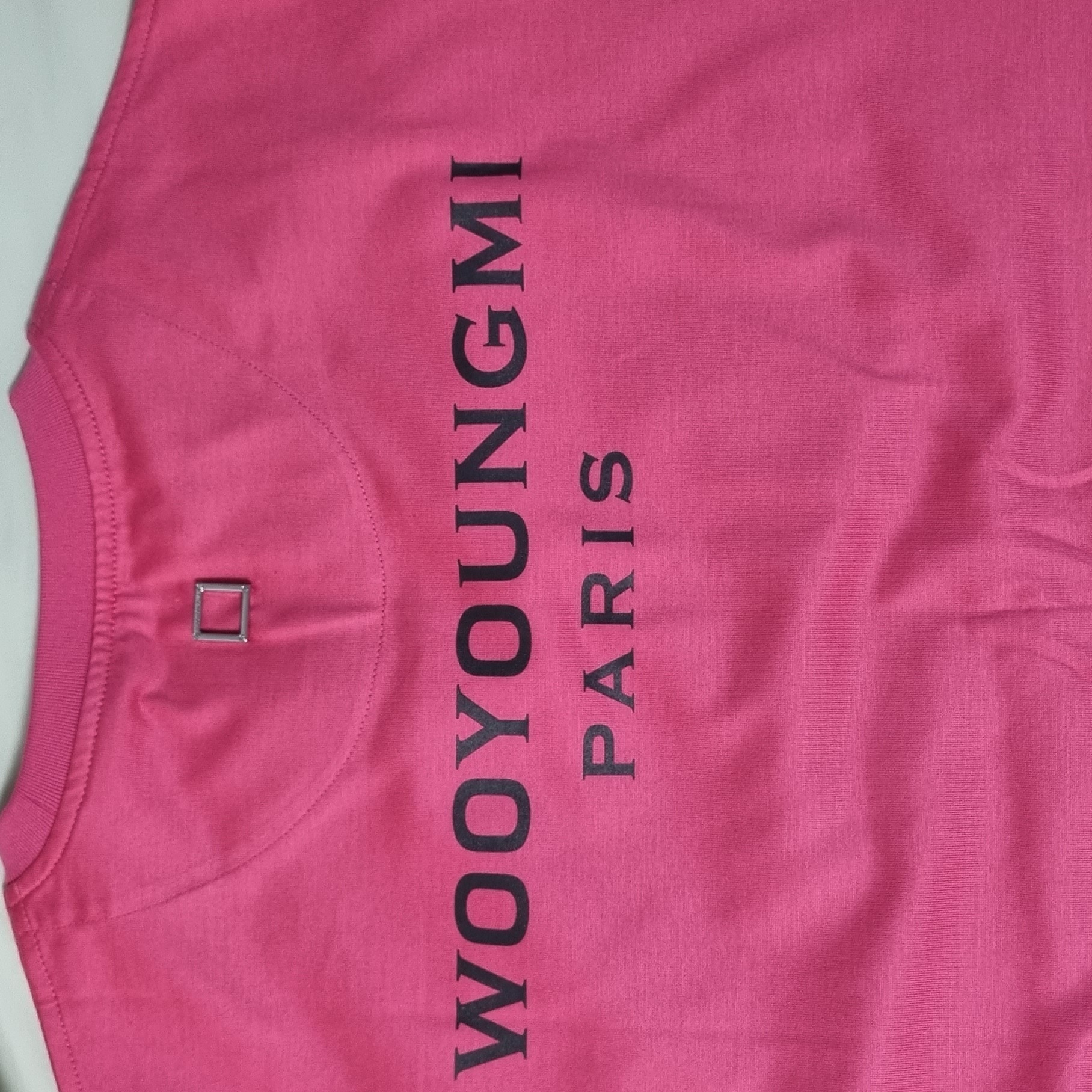 Wooyoungmi Cotton Back Logo T-Shirt Pink - 23SS 착용 스타일 - 2