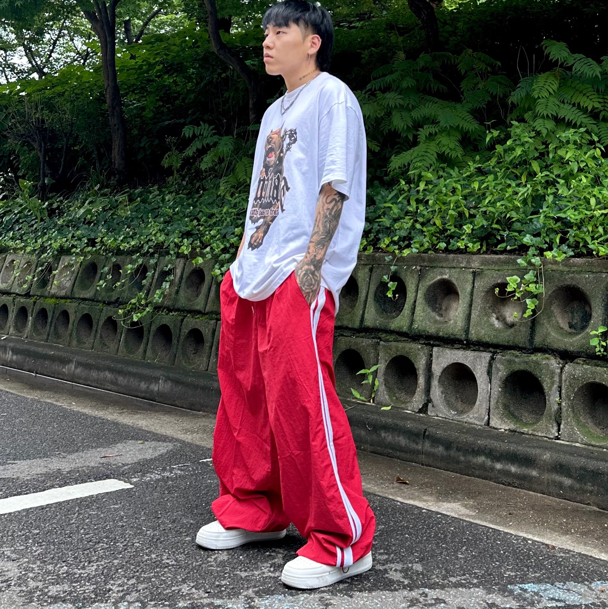 BAPE x JJJJound Bape Sta Low White Light Grey 착용 스타일 - 3