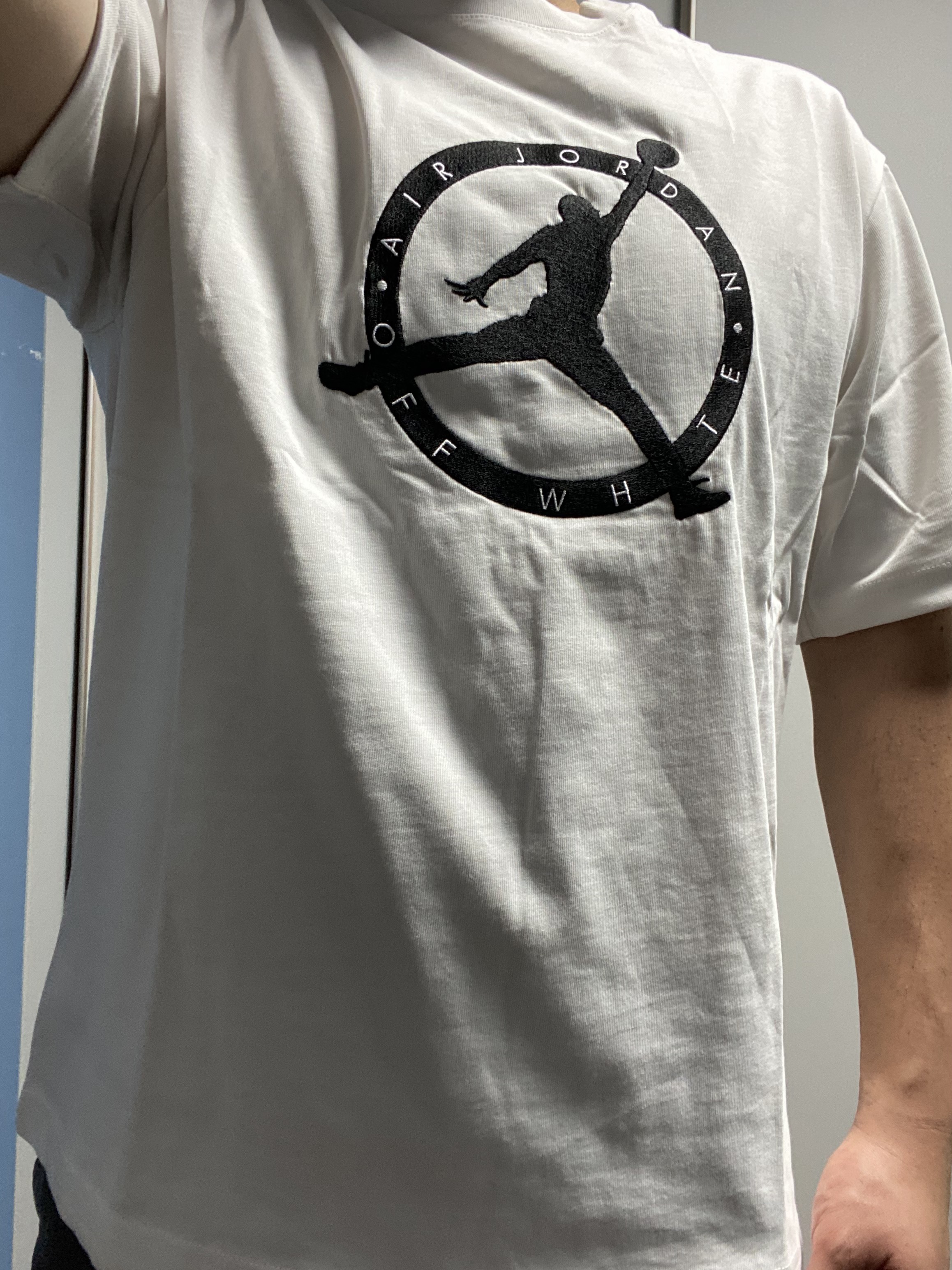 Jordan x Off-White S/S T-Shirt Phantom - Asia 착용 스타일
