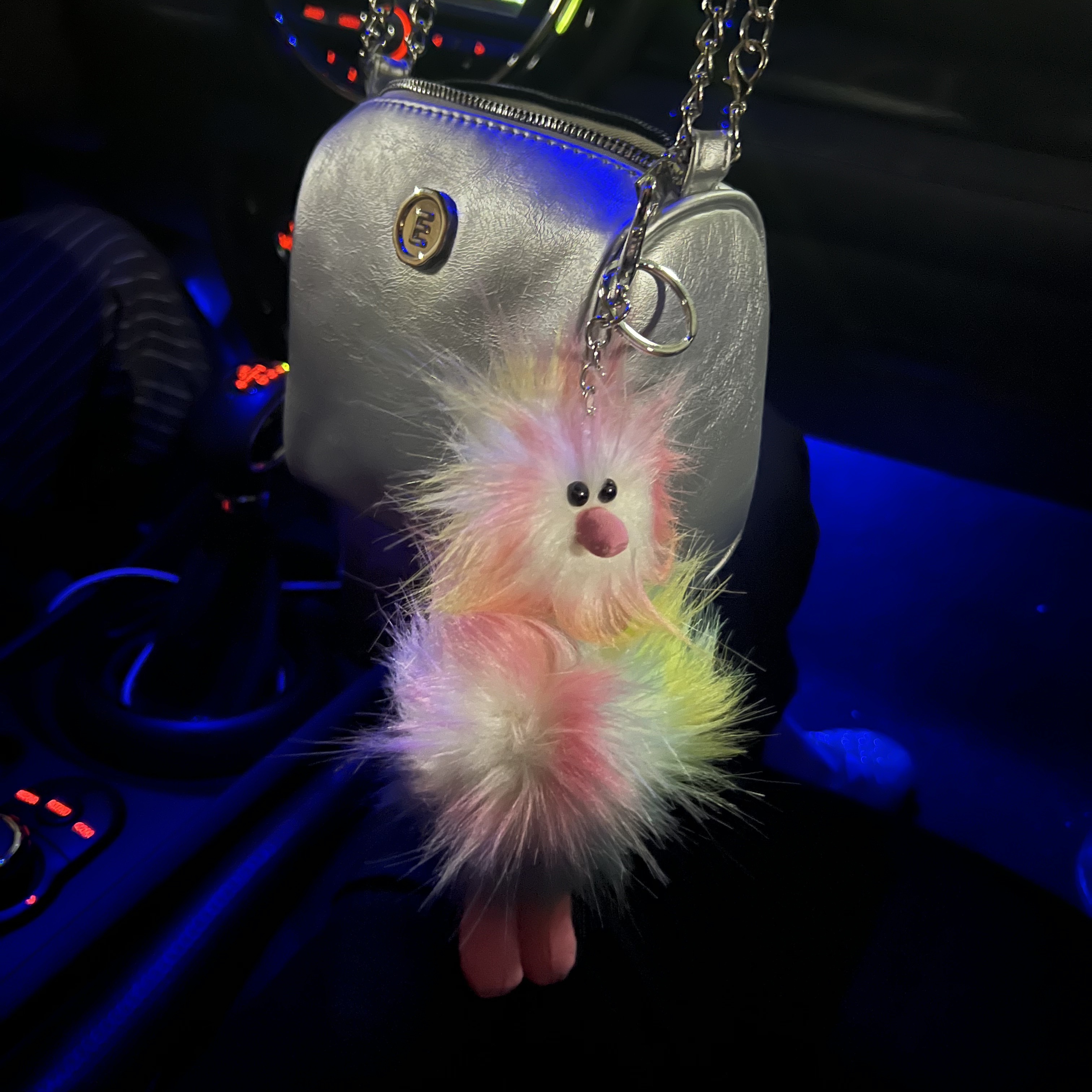Cosymosy Ugly Bird Keyring Rainbow 착용 스타일 - 2