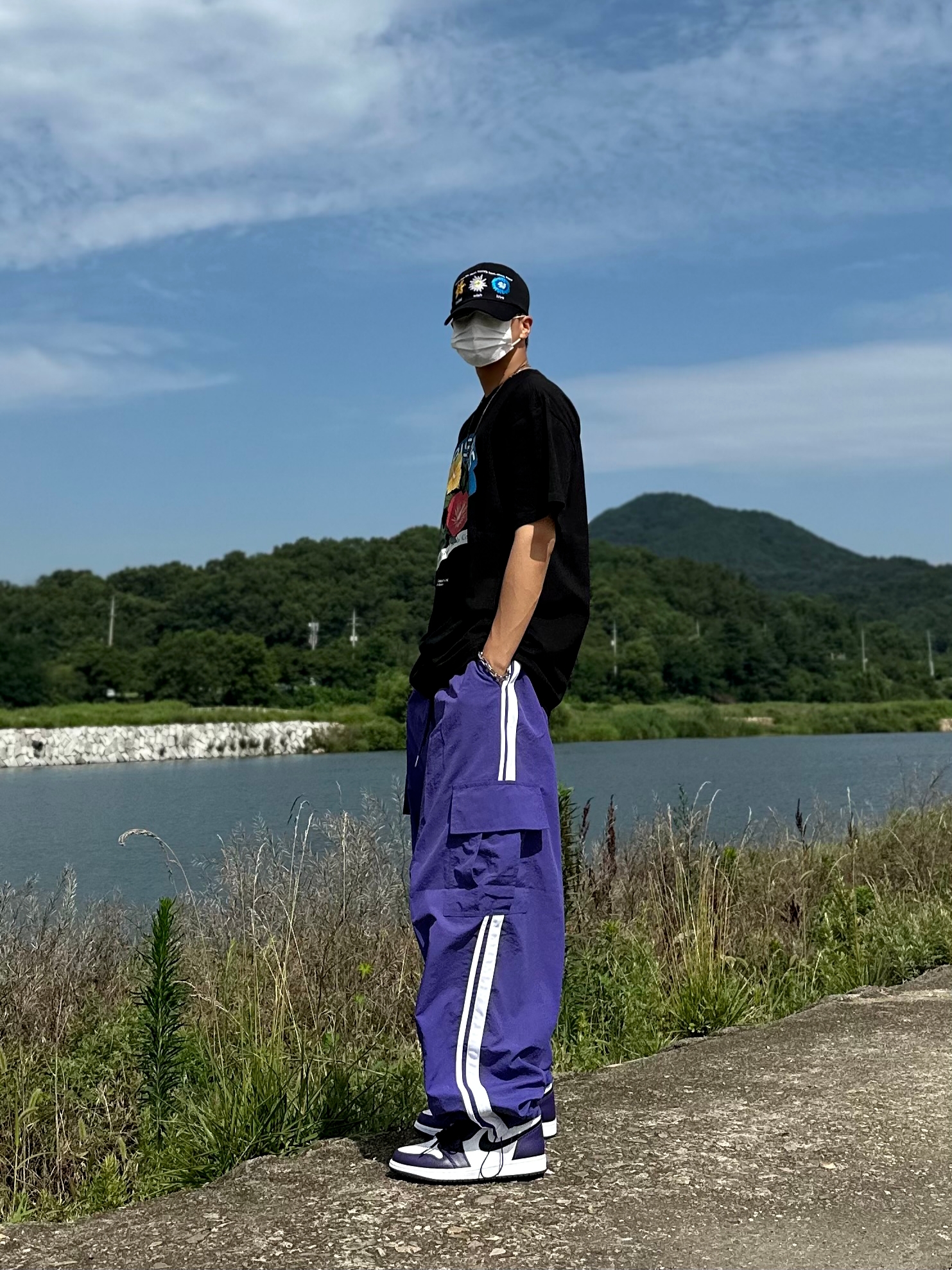 Jordan 1 Retro High OG Court Purple 2020 착용 스타일 - 4