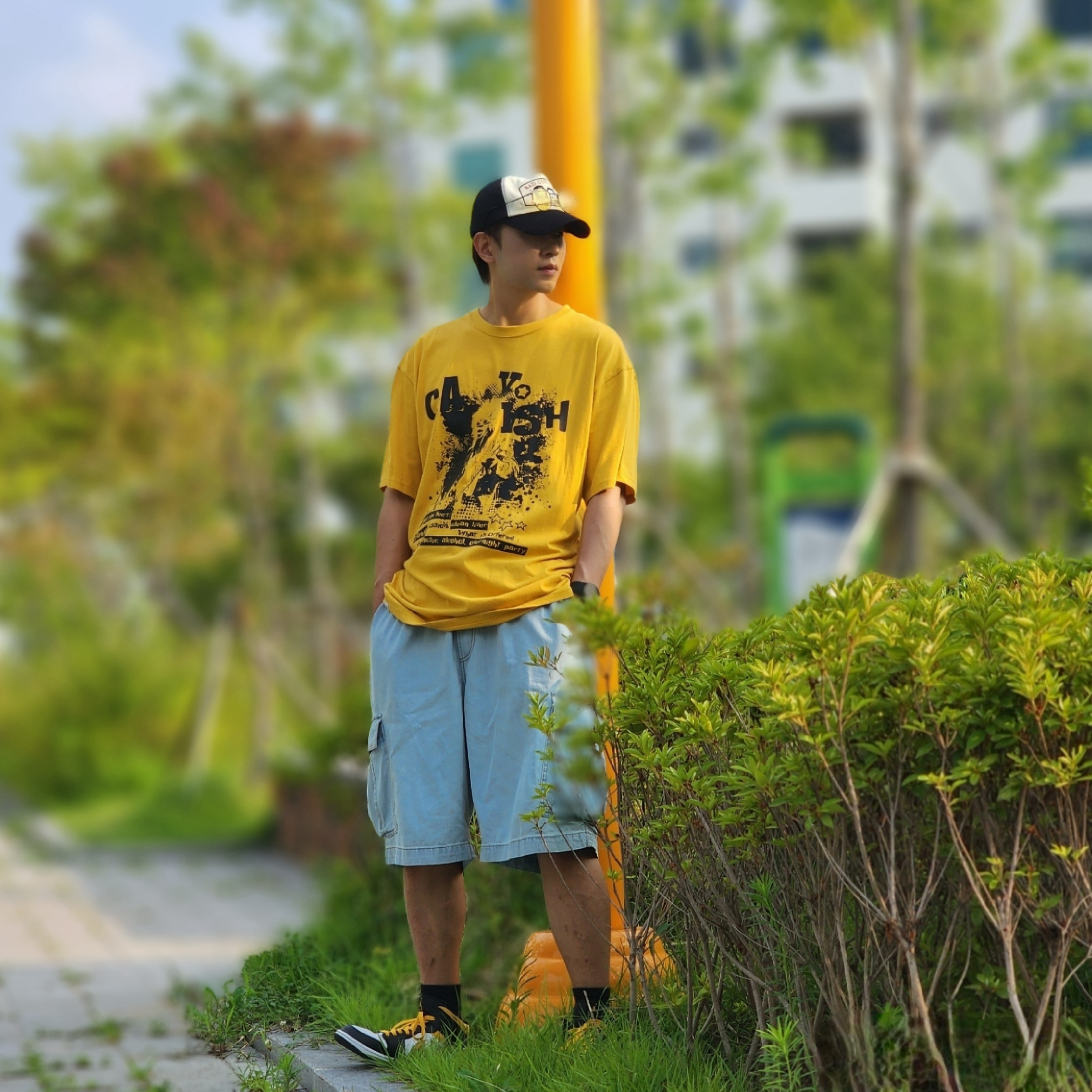 Jordan 1 Mid Pollen, (GS) Jordan 1 Mid Pollen 착용 스타일 - 3