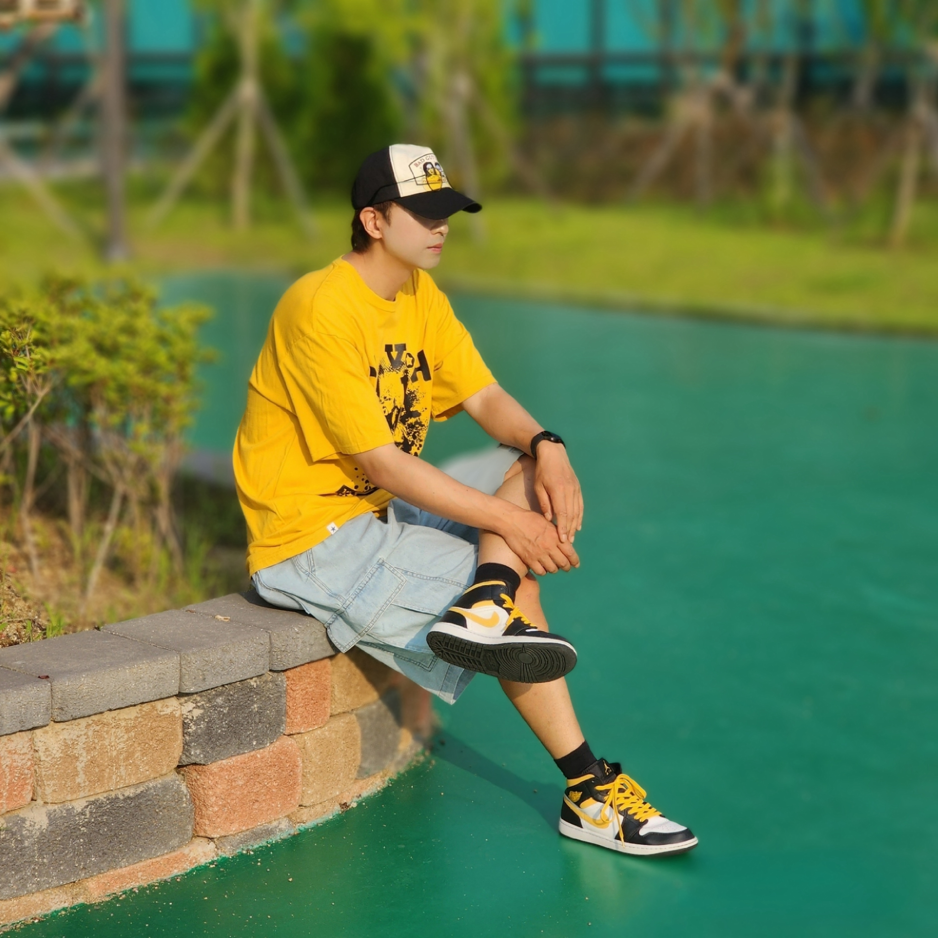Jordan 1 Mid Pollen, (GS) Jordan 1 Mid Pollen 착용 스타일 - 4