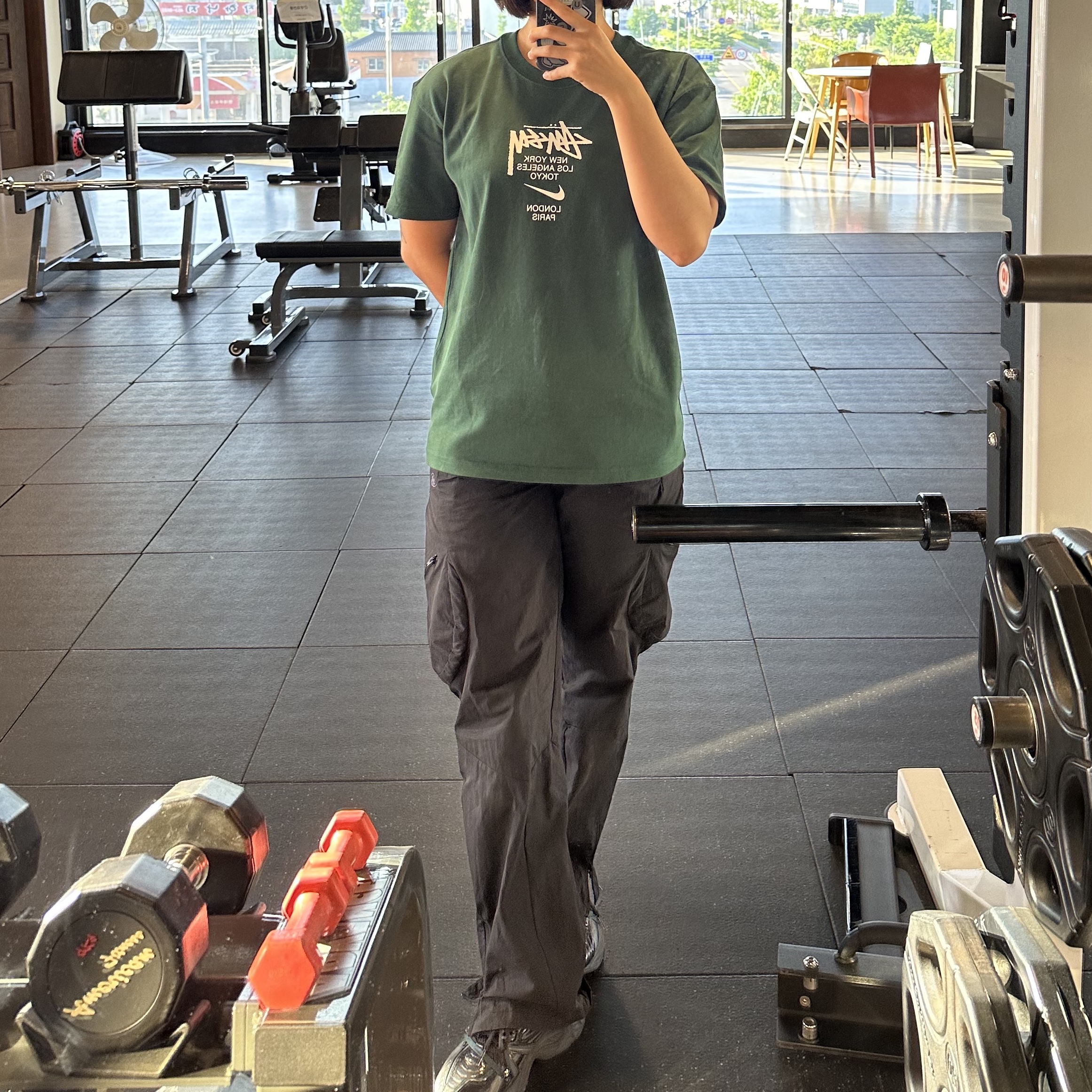 Nike x Stussy WT T-Shirt Green - Asia, Asics x Andersson Bell HN2-S Protoblast Black 착용 스타일