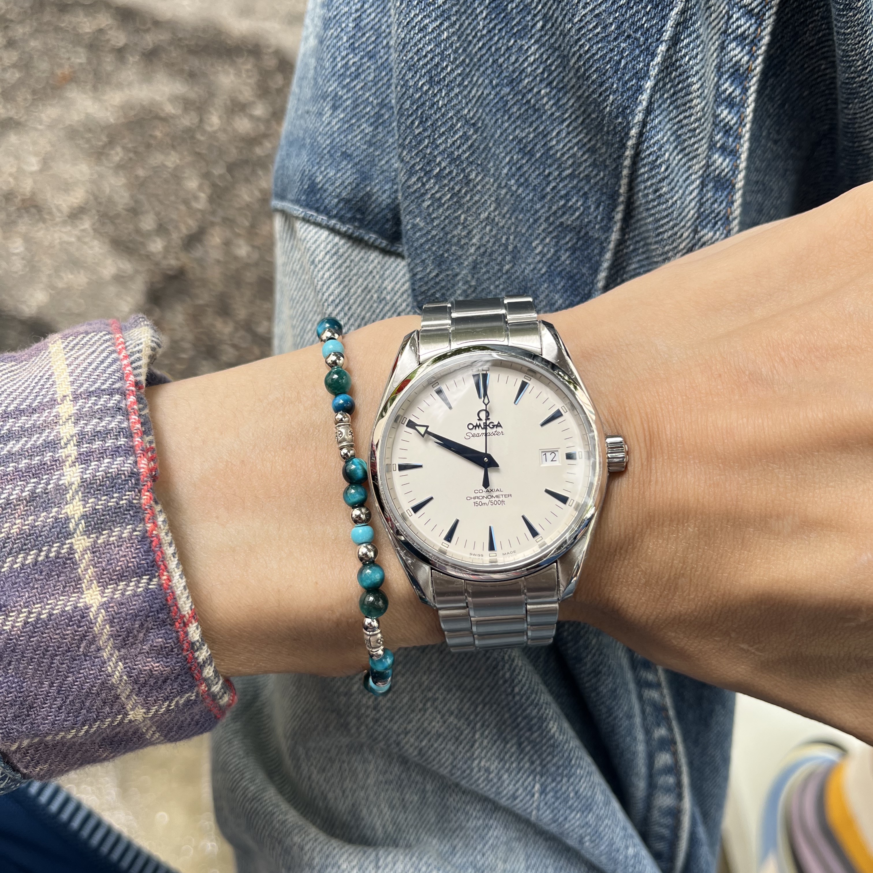Scudo Karen Beads Bracelet Ocean Blue 착용 스타일 - 1