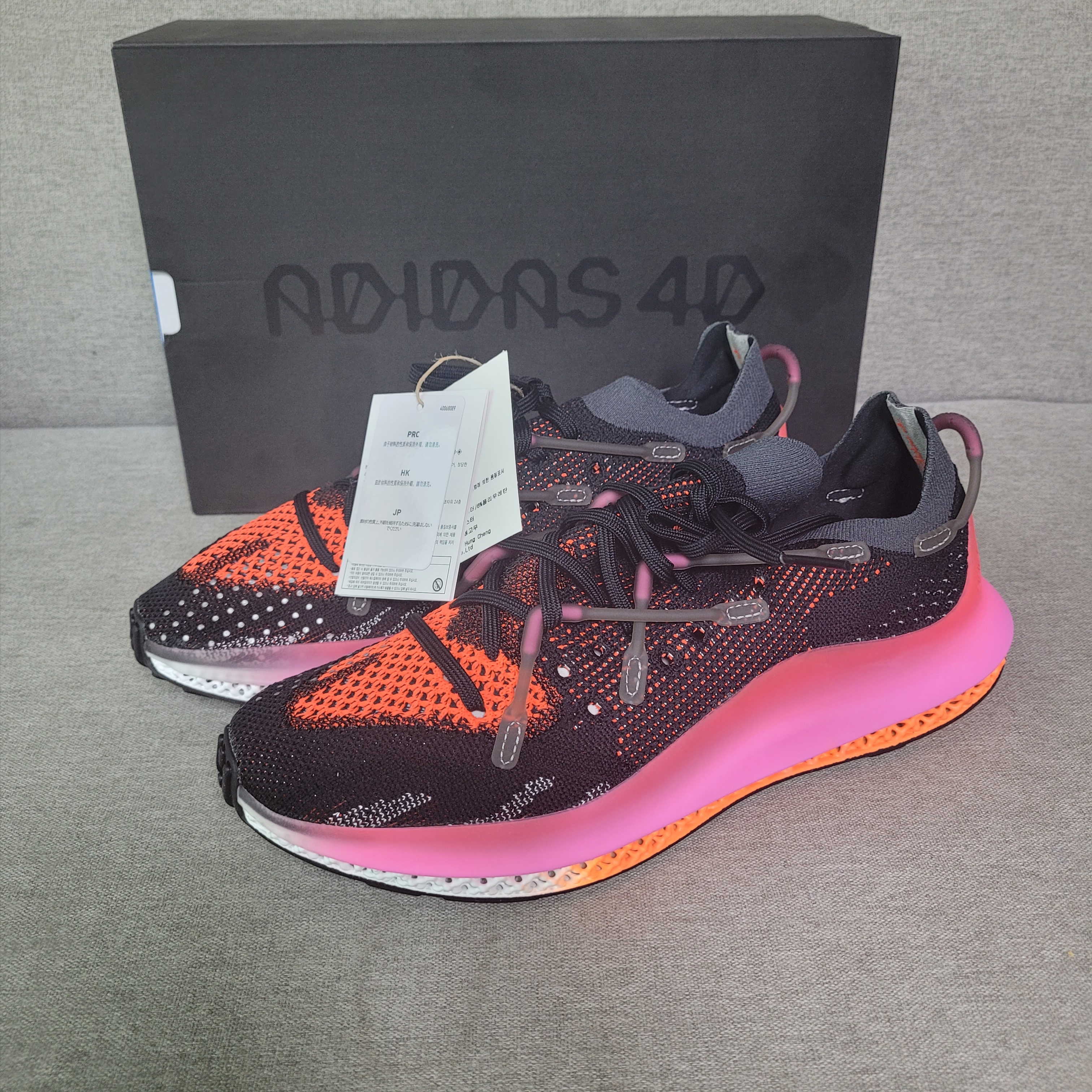 Adidas 4D Fusio Black Pink Orange 착용 스타일