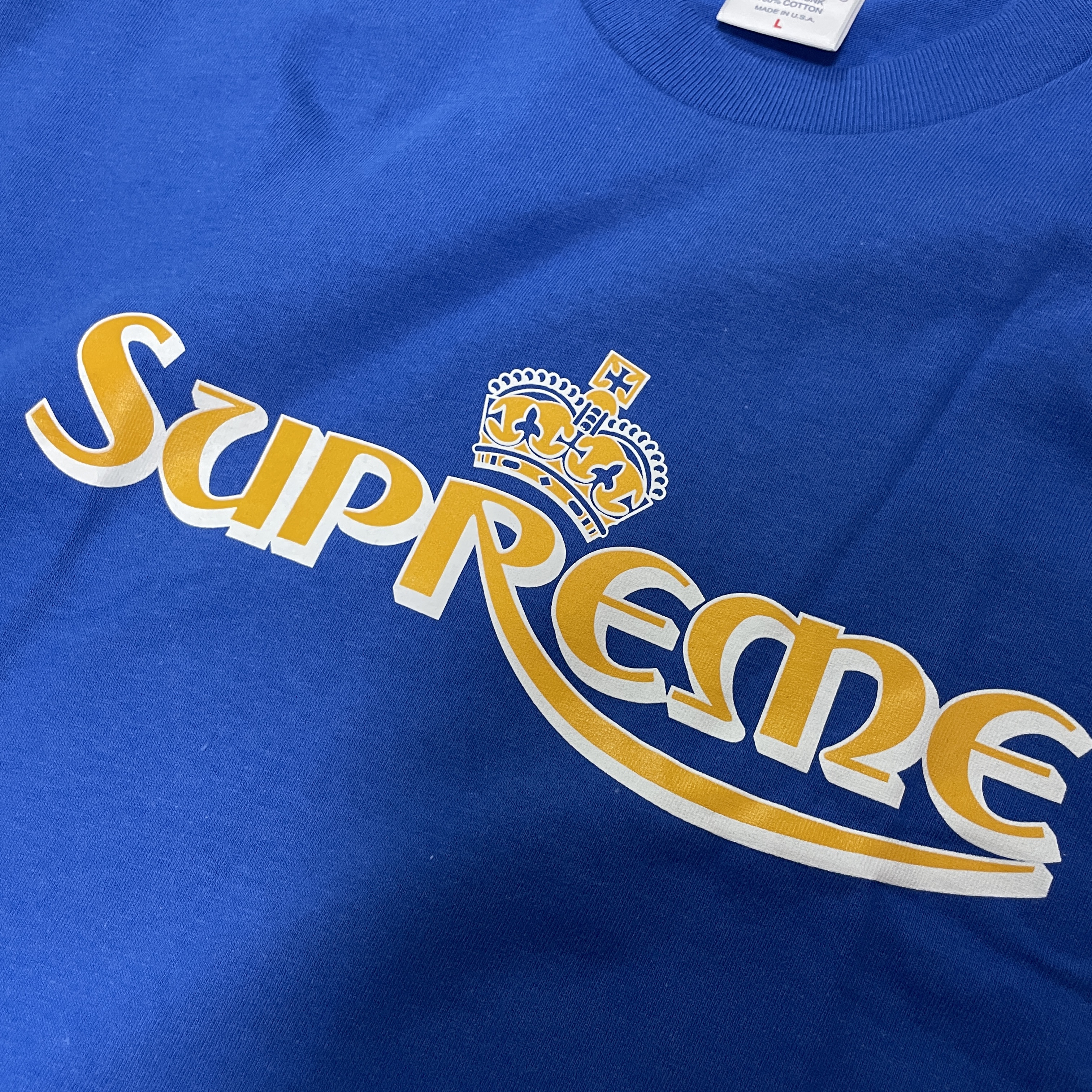 Supreme Crown T-Shirt Royal - 23SS 착용 스타일 - 2