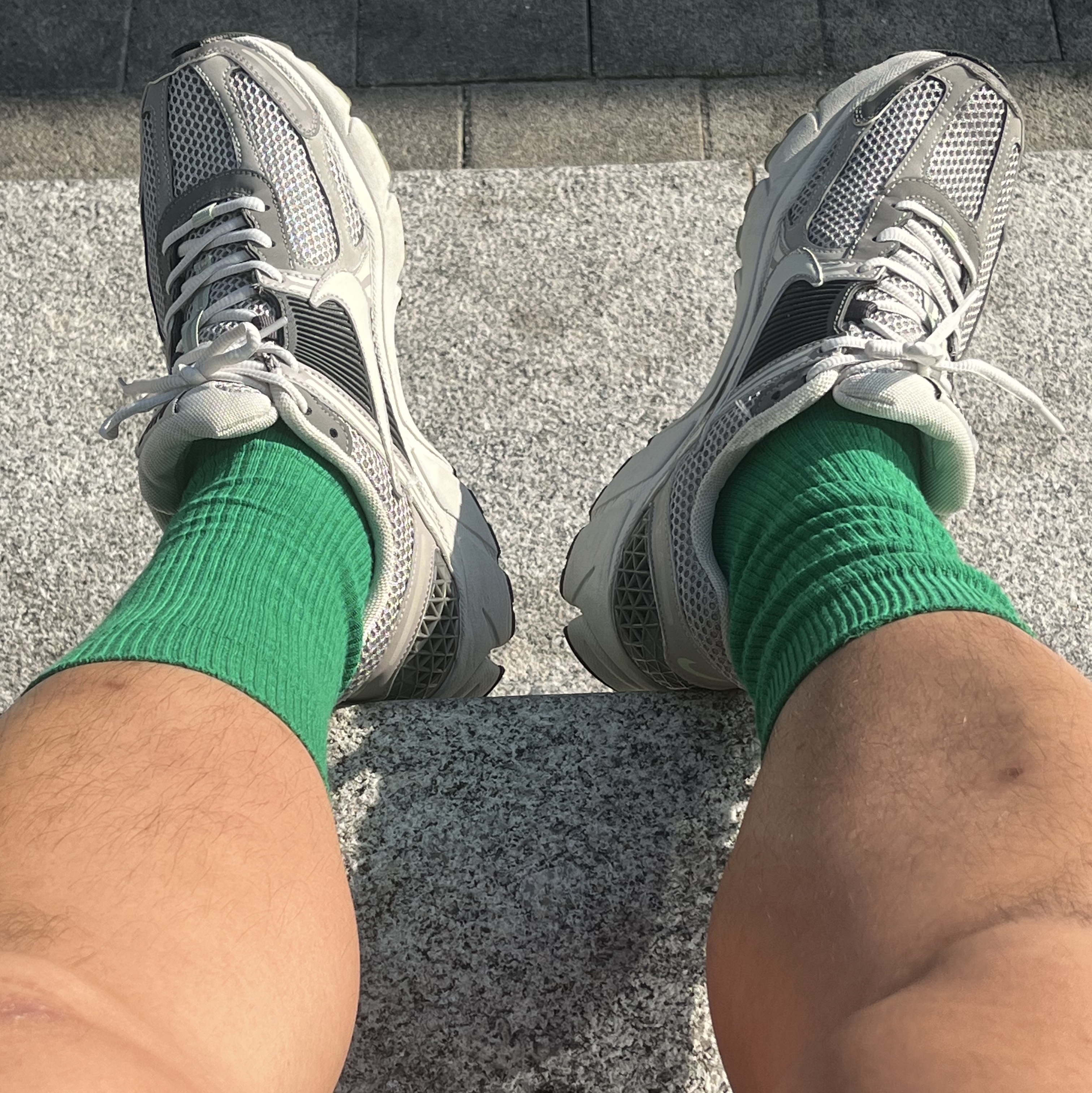 (W) Nike Zoom Vomero 5 Cobblestone and Flat Pewter 착용 스타일