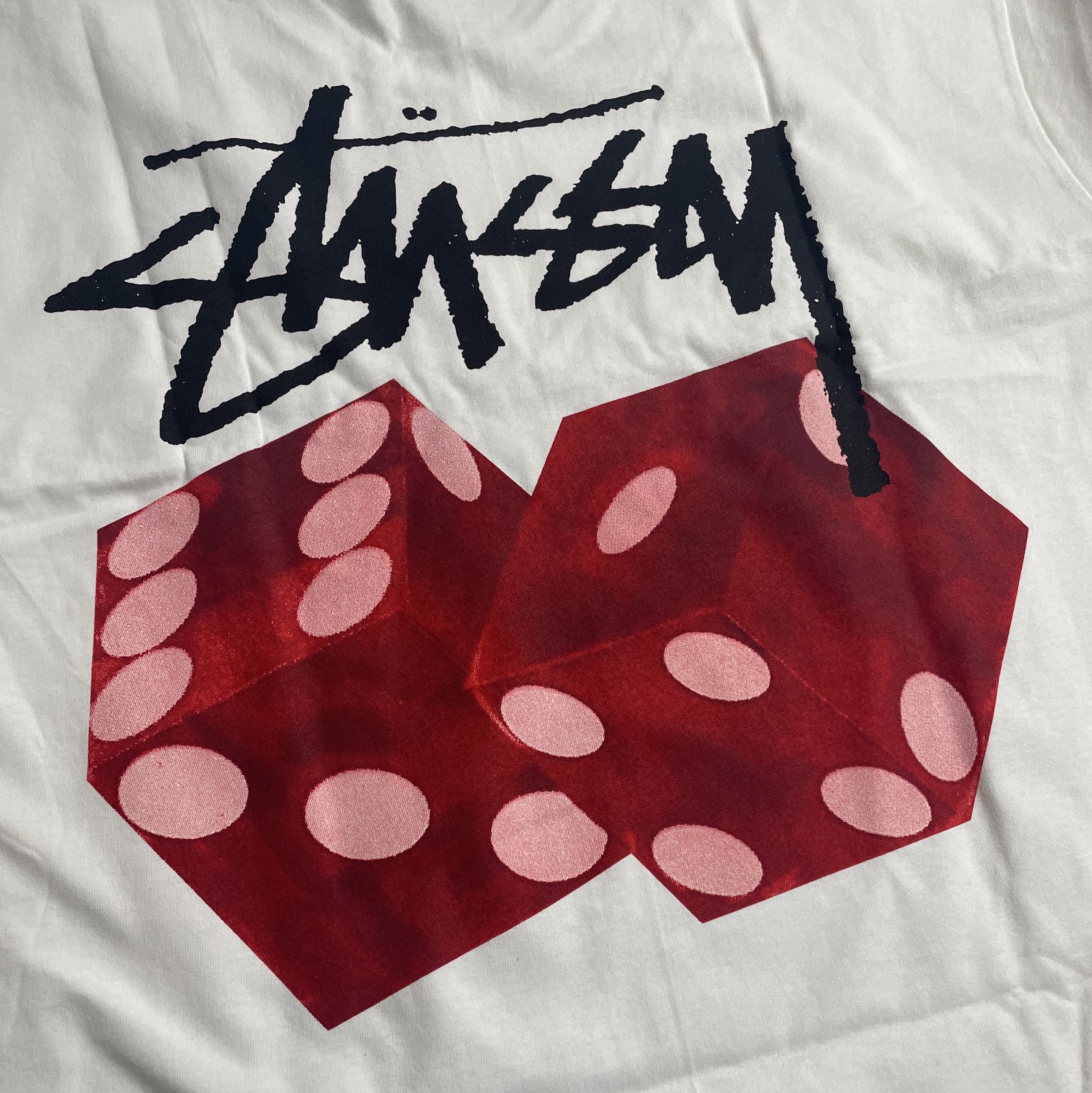 Stussy Diced Out T-Shirt White 착용 스타일 - 1