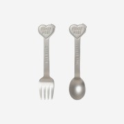 Human Made Heart Spoon & Fork Set Silver
